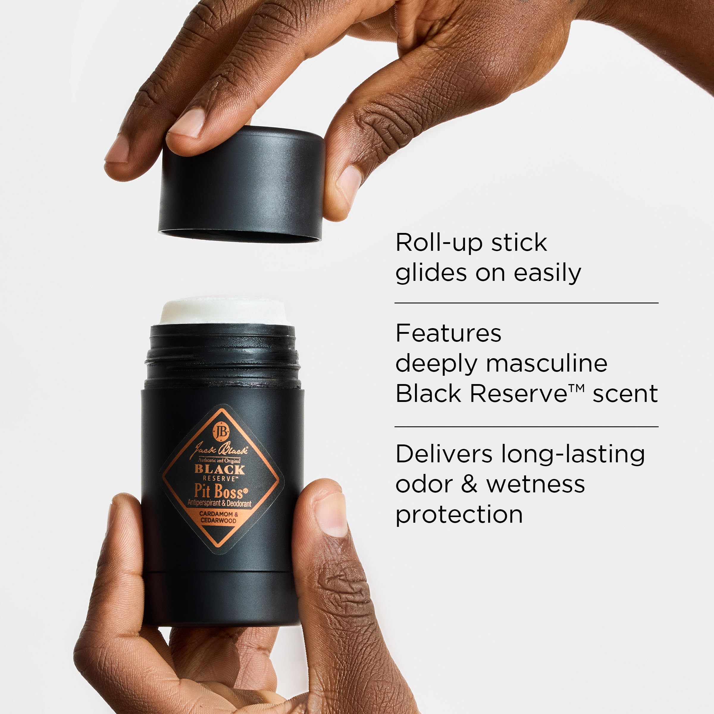 Jack Black Black Reserve Pit Boss Mens Deodorant, 2.75 Oz. - Mens Stick Deodorant, Antiperspirant For Men, Maximum Odor & Sweat