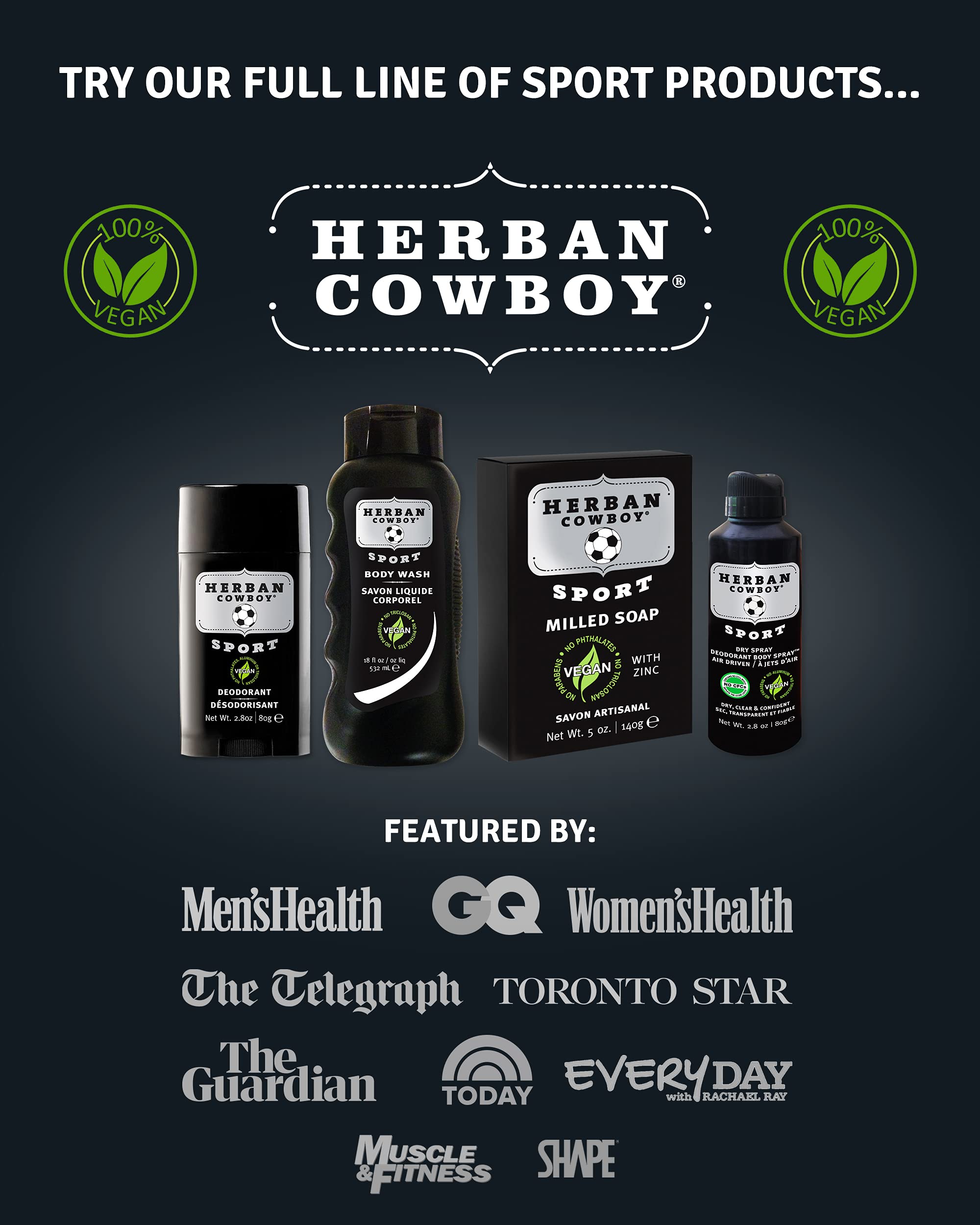 Herban Cowboy Bar Soap, Sport, 5 Ounce