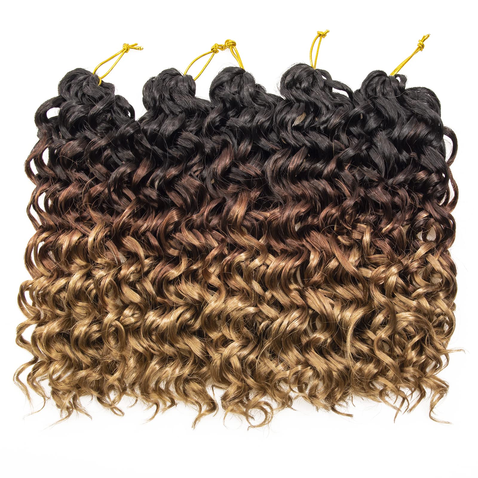 Gogo Curl Crochet Hair Water Wave Crochet Hair Ombre Color Synthetic Bohemian Crochet Braid Deep Wave Braiding Hair Extensions (