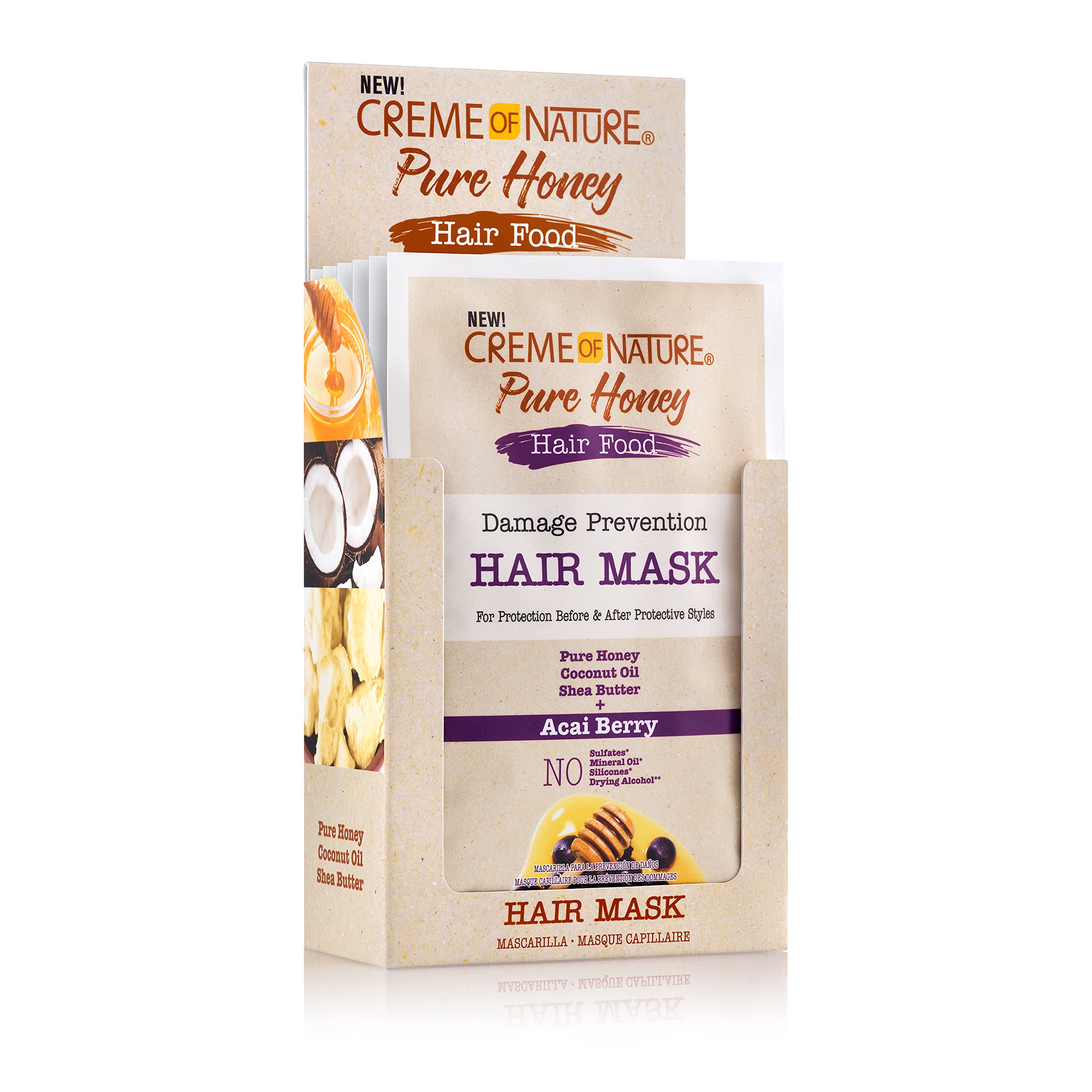 Creme of Nature, Acai Hair Mask, Honey and Acai Formula, 1.75 Oz