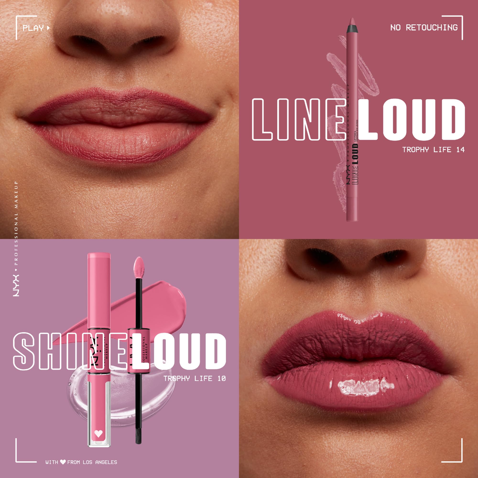 NYX PROFESSIONAL MAKEUP Line Loud Lip Liner, Longwear and Pigmented Lip Pencil with Jojoba Oil  Vitamin E - Trophy Life (Mauve P