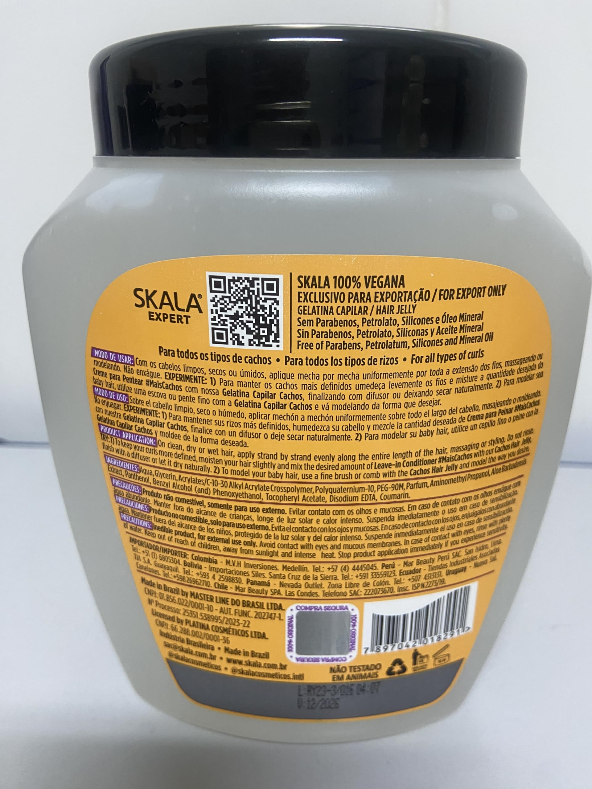 Skala Linha Expert - Gelatina Capilar Cachos 1000 Gr - (Expert Collection - Curls Hair Jelly Cream Net 35.2 Oz
