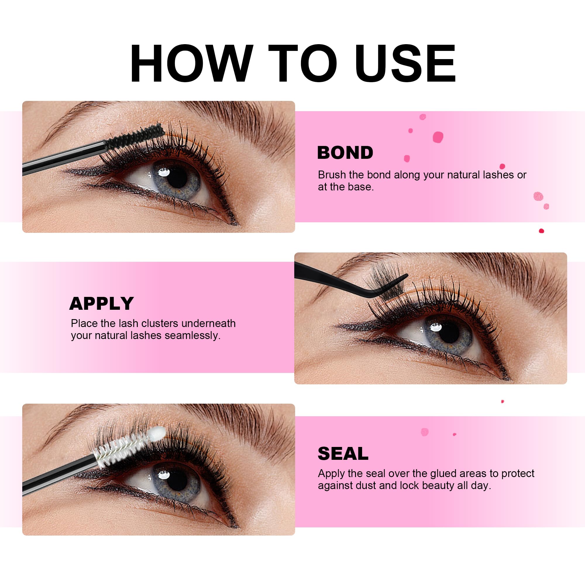 La Maesii Lash Cluster Glue - Waterproof Bond & Seal, 10ml, Latex Free, Long-Lasting 72H, Model BS, Perfect for Eyelash Clusters