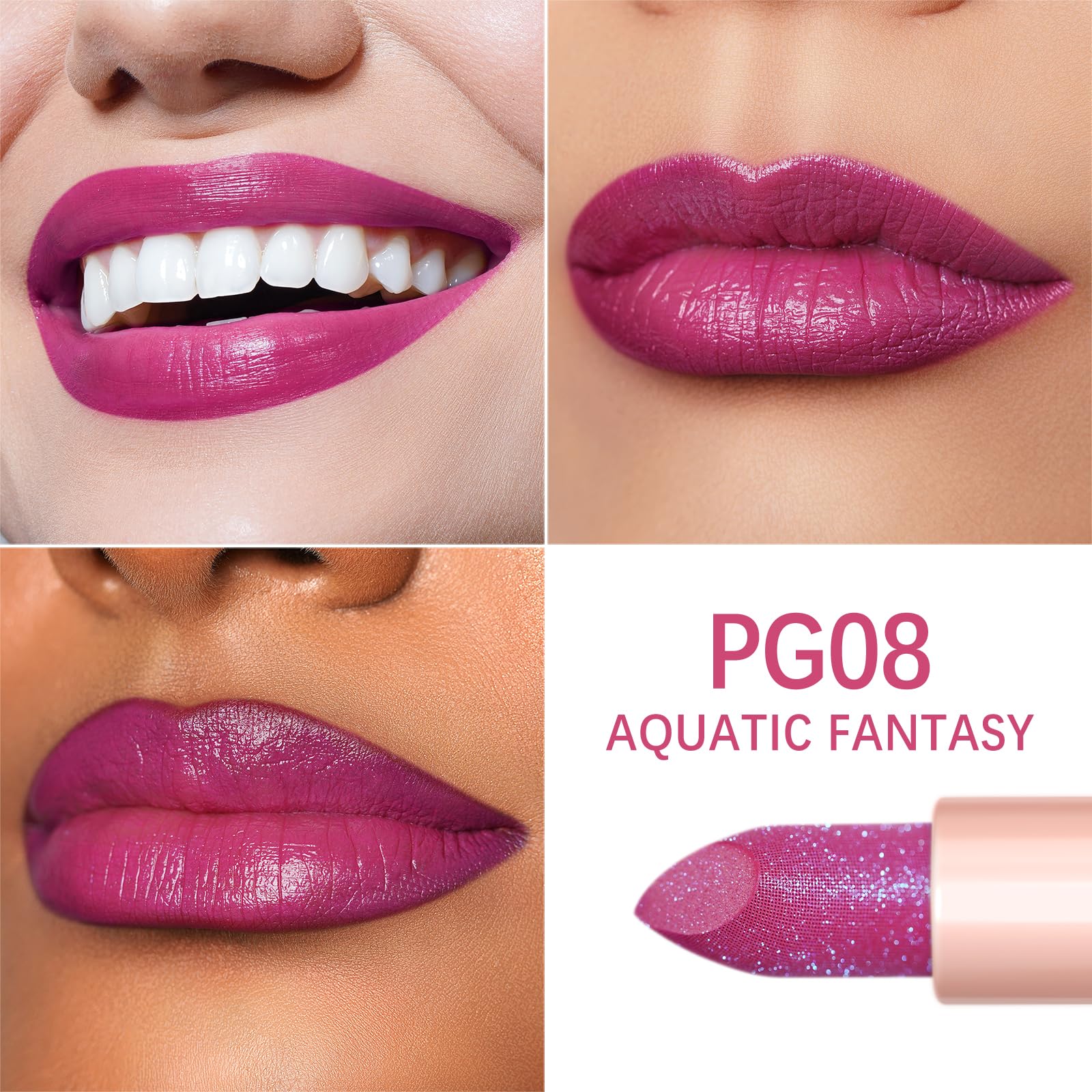 Oulac Moisturizing Purple Lipstick for Women - Tinted Lip Balm Infused with Shea Butter, Shiny & Lightweight Lip Makeup, Vegan &