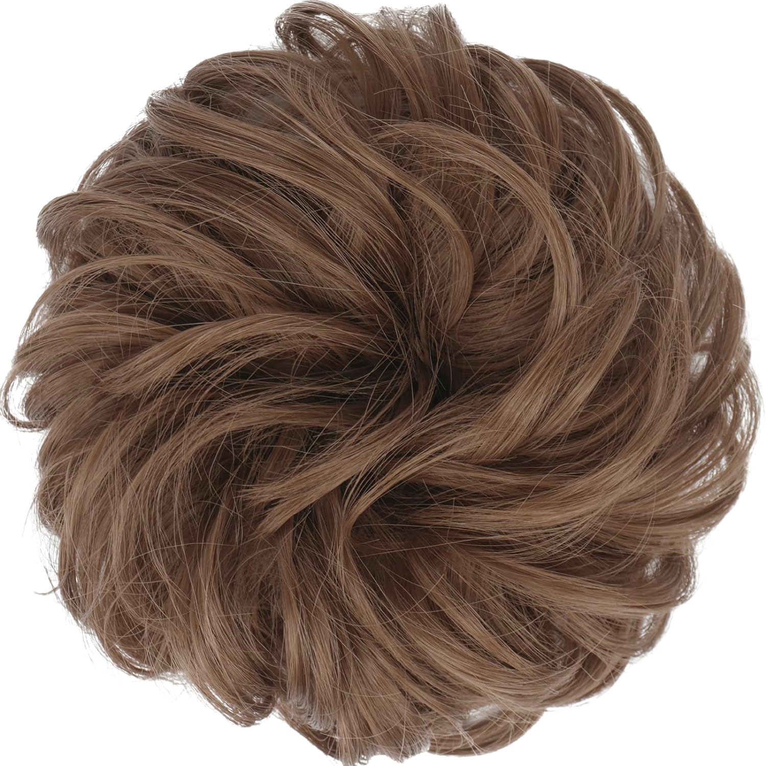 Feshfen Messy Bun Hair Piece - Elastic Wavy Curly Hair Bun Scrunchies Extensions Synthetic Chignon Hairpieces For Women Girls, L