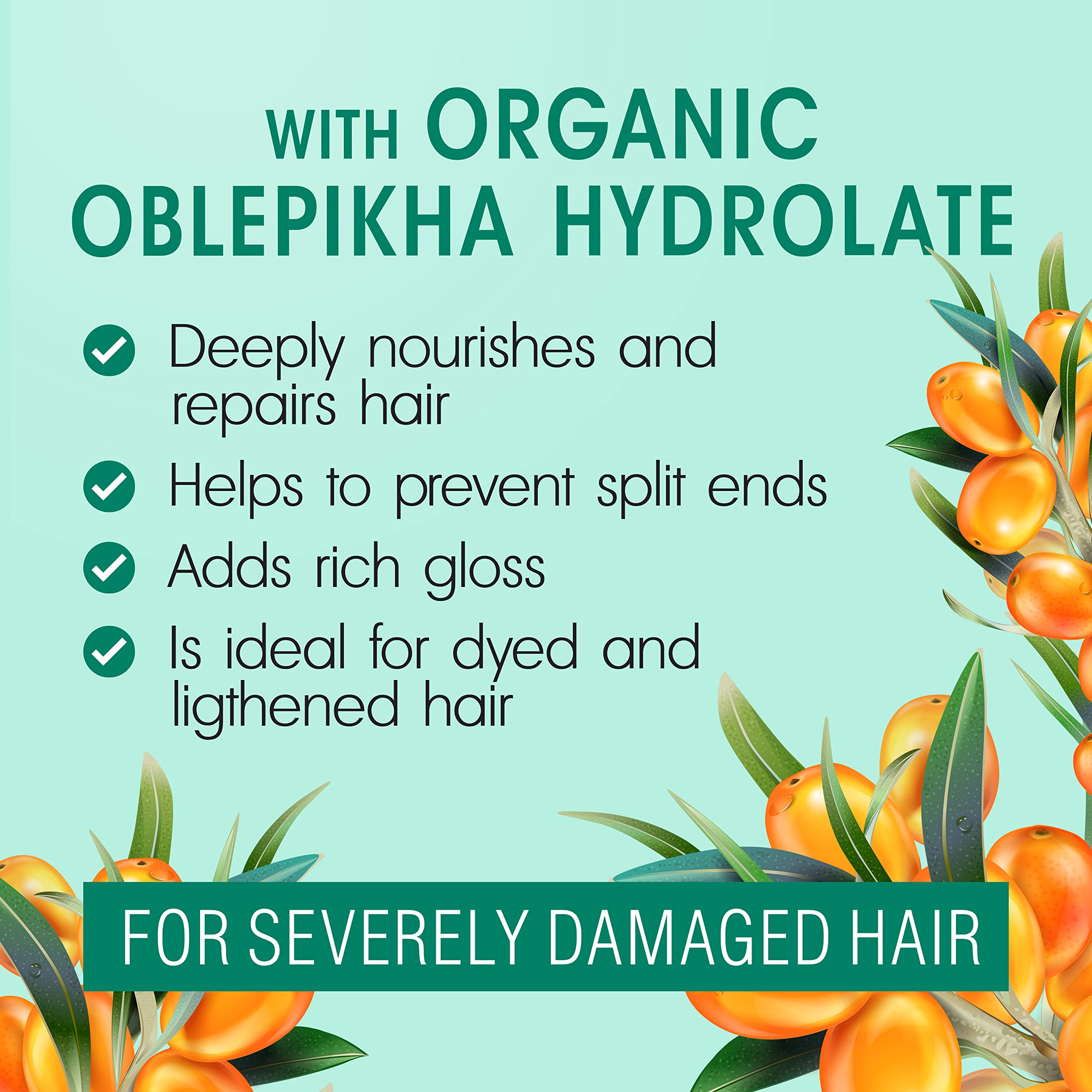 Siberica Restorative Sea Buckthorn Mask for Damaged Hair, 10.14 Ounce