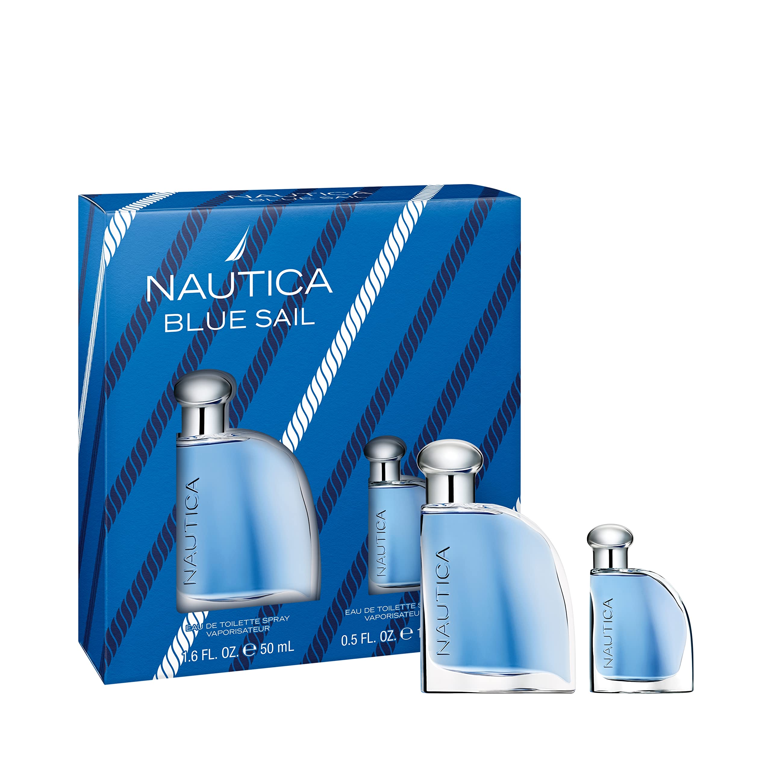 Nautica Blue Sail 2 Piece Gift Set For Men - 1.6Oz Eau De Toilette Spray + 0.5 Oz Eau De Toilette Spray