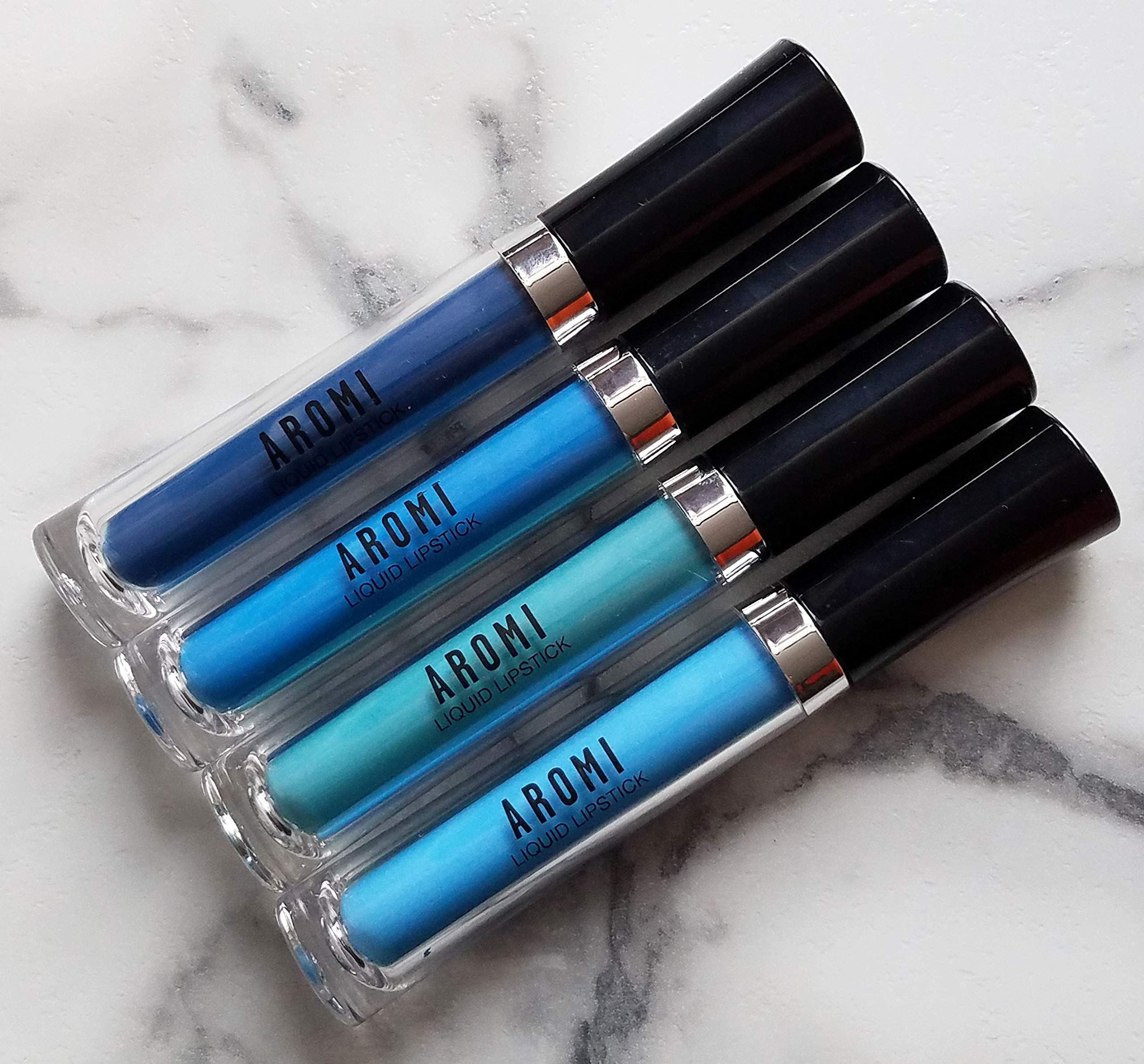 Aromi Dark Blue Matte Liquid Lipstick | Navy Lip Color, Vegan & Cruelty-Free, Long-Lasting, Waterproof, Smudge Proof, (Blueberry