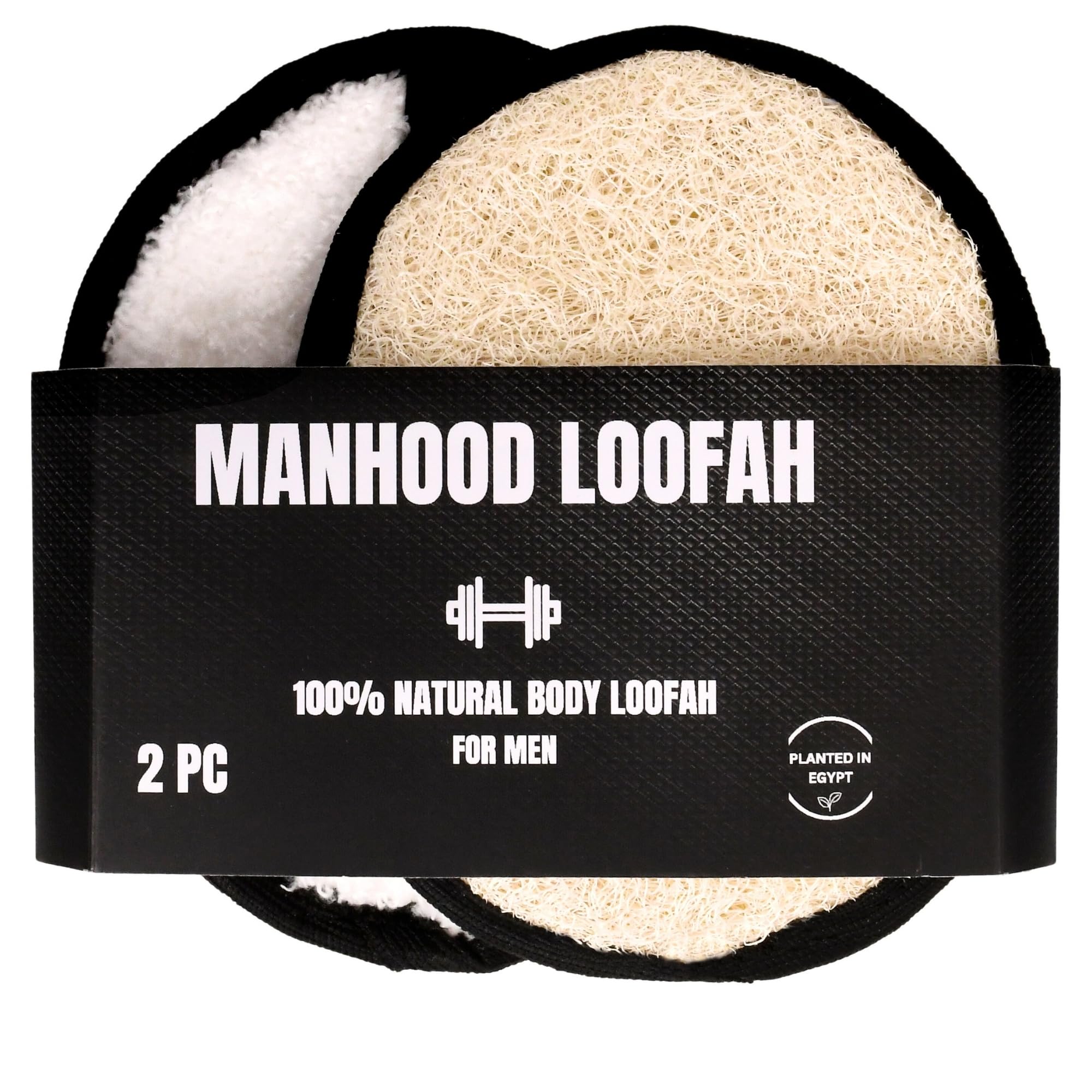 Rugged Natural Shower Loofah For Men - Tough Eco-Friendly Exfoliating Body Scrubbers, Durable & Gentle Terry Towel Cloth Pad For