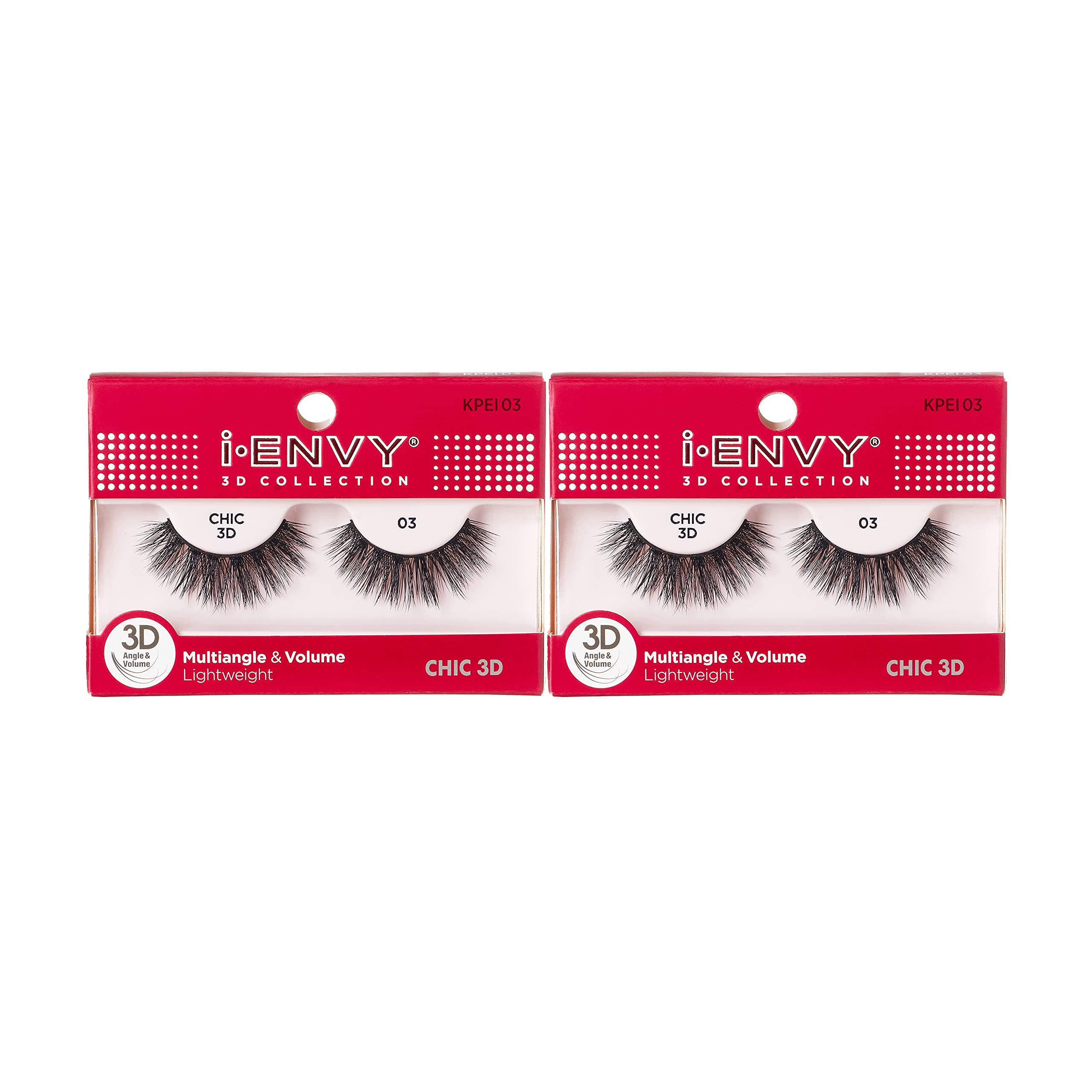 I-Envy 2 Pairs False Eyelashes 3D Glam Collection Multi-Angle & Volume Lashes