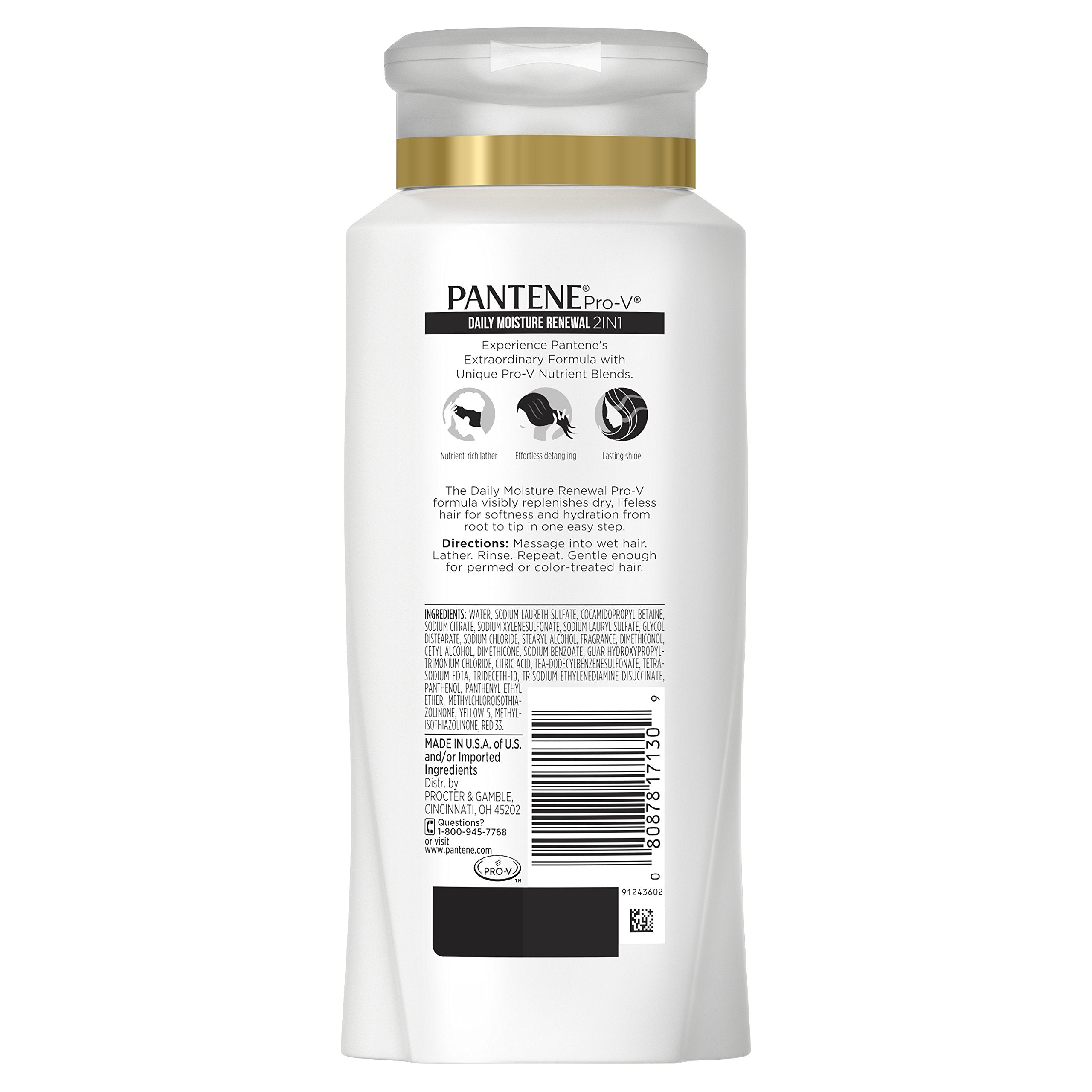 Pantene Pro-V Daily Moisture Renewal 2-in-1 Shampoo and Conditioner, 25.4 Fluid Ounce