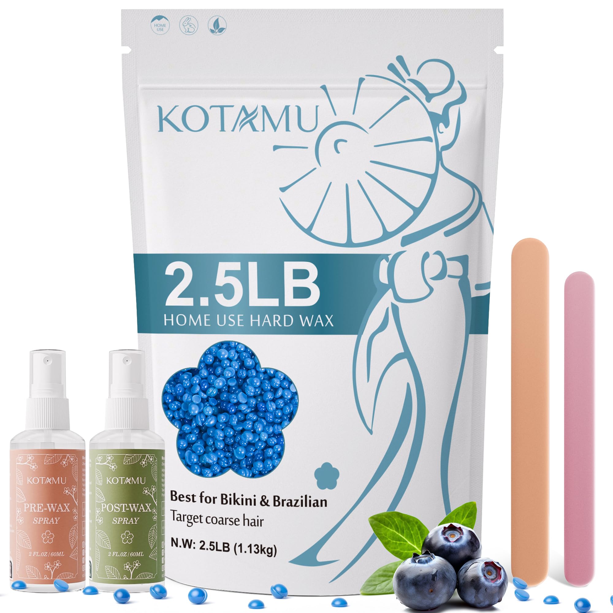 KOTAMU Wax Beads, 2.5lb Hard Wax for Bikini Brazilian Sensitive Skin Facial Leg Body Waxing, Professional Waxing Beads Target Co