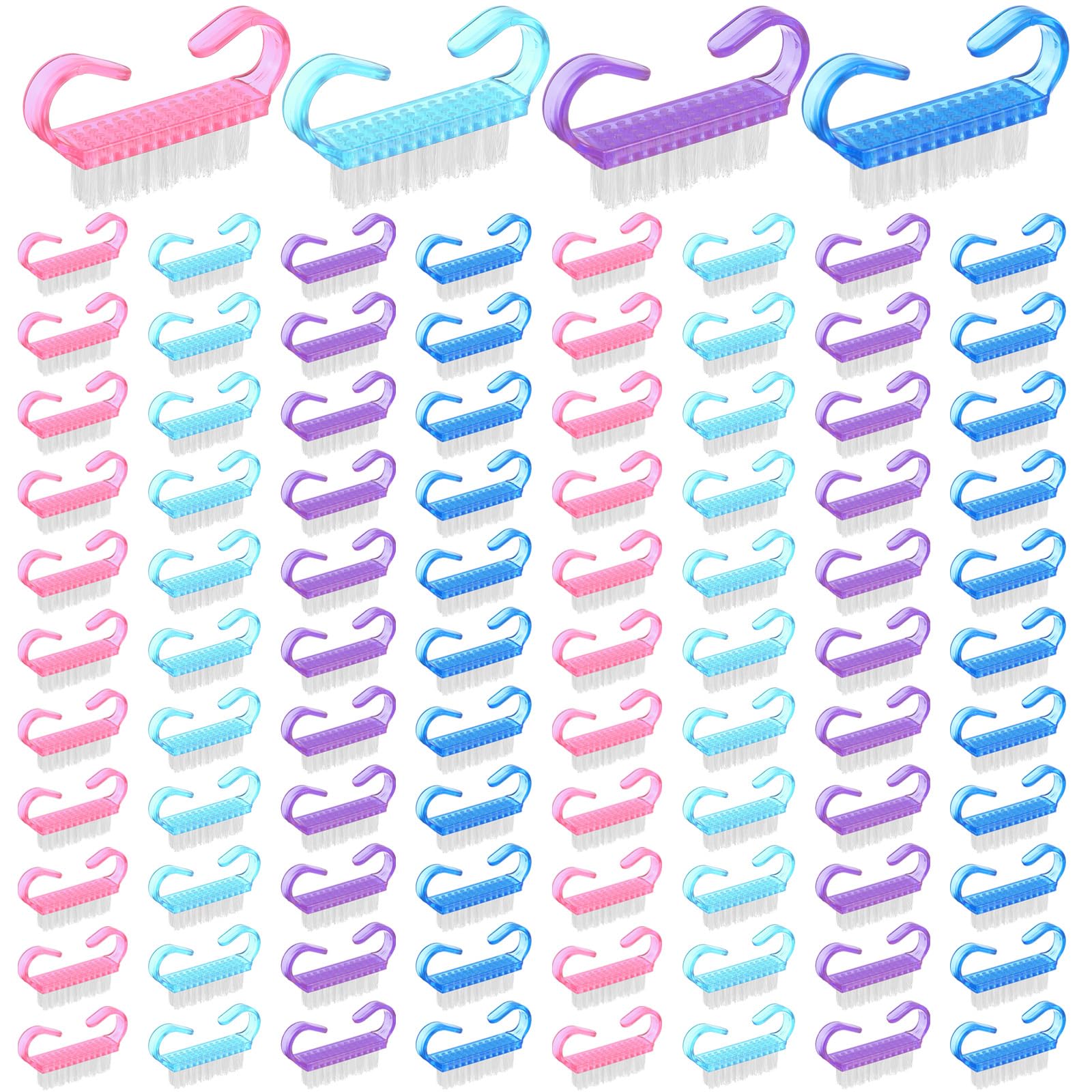 320 Pcs Handle Grip Nail Brush for Toes and Nails Cleaner, Pedicure Scrubbing tool kit for Men and Women