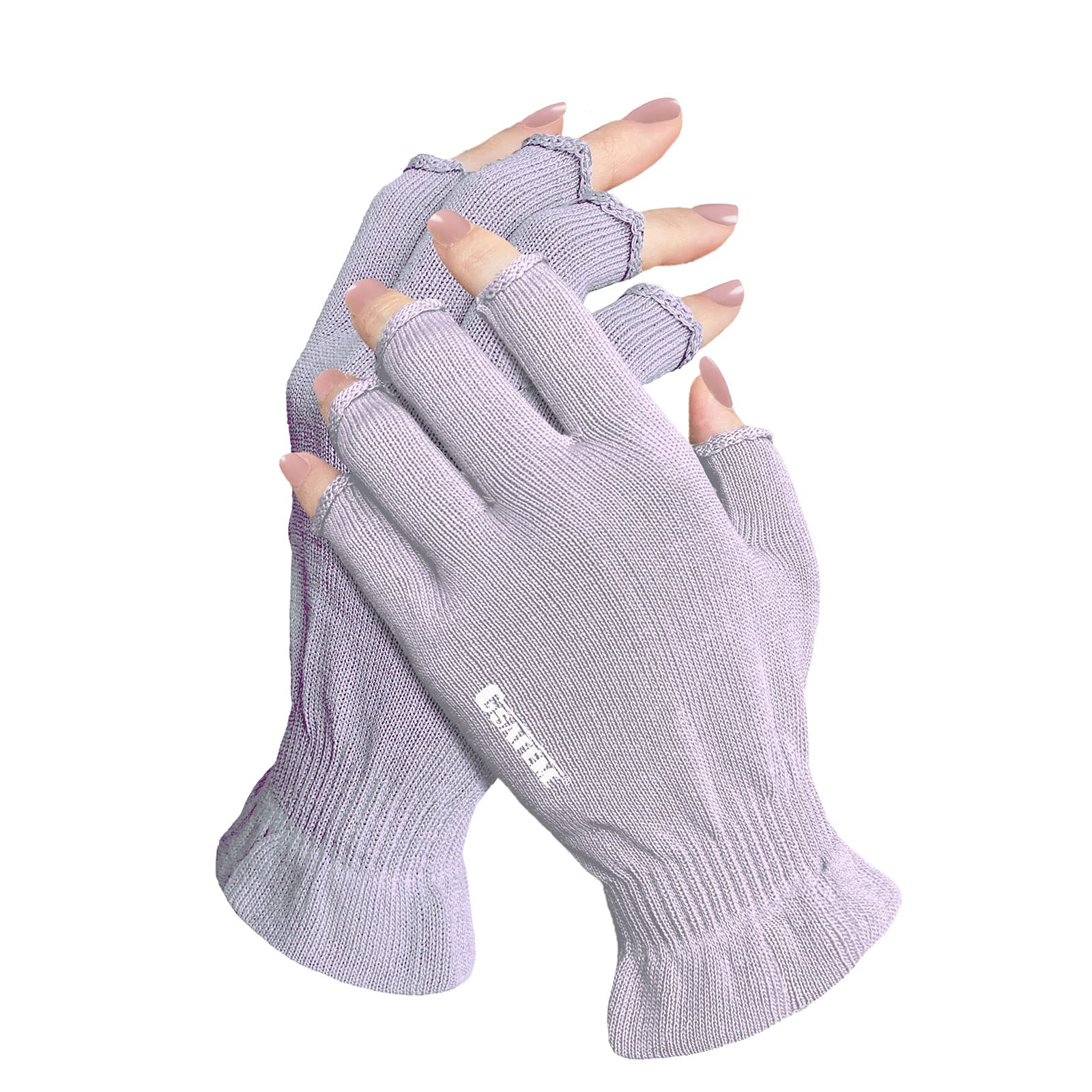 GSAFEME Cotton Gloves for Dry Hands - Fingerless Touchscreen Moisturizing Gloves for Sleeping - Cotton Eczema Gloves for Men and