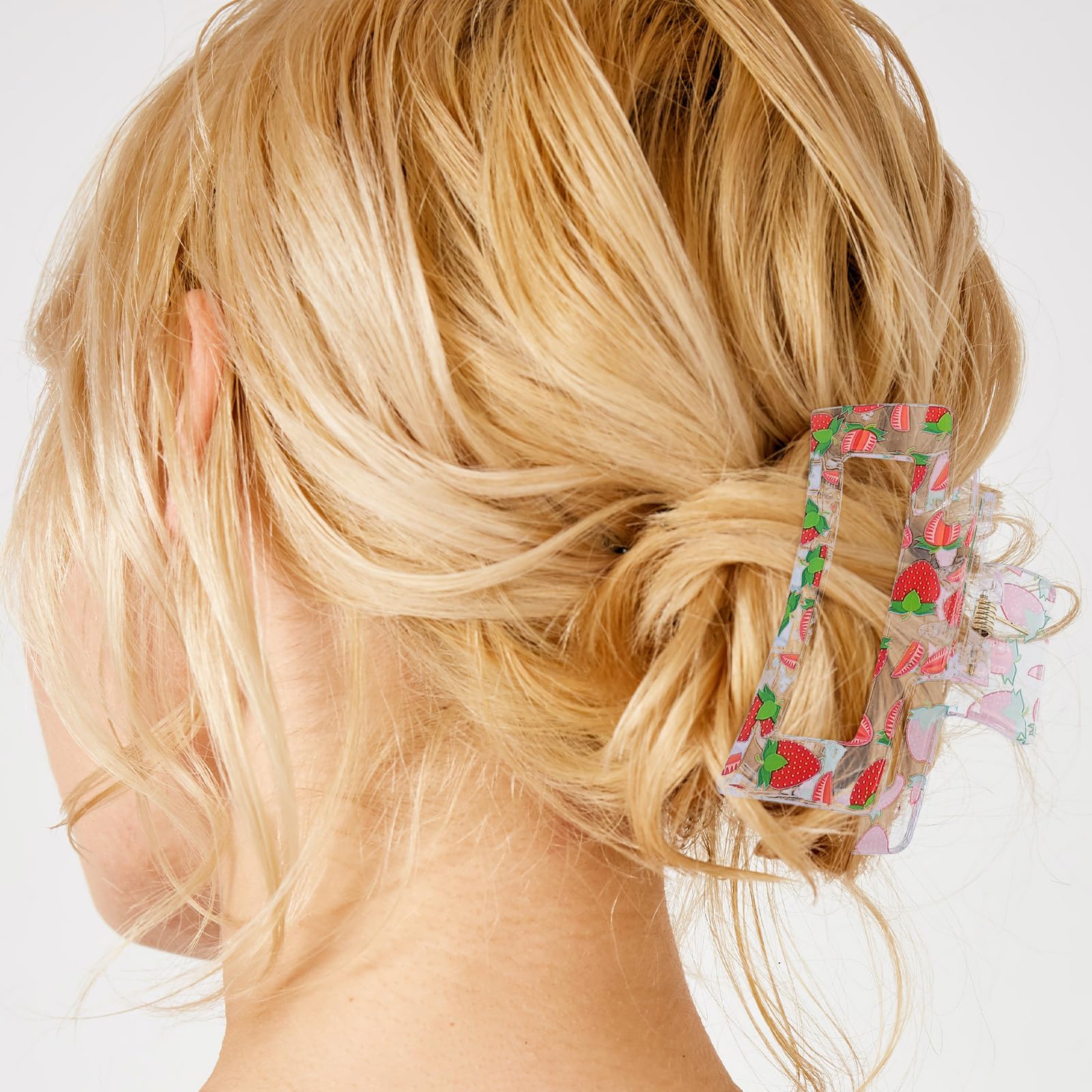 NOLITOY 5pcs Cute Hair Clips, Fruit Patterns Hair Claw Strong Hold Hair Barrettes Hair Accessories for Thin and Thick Hair