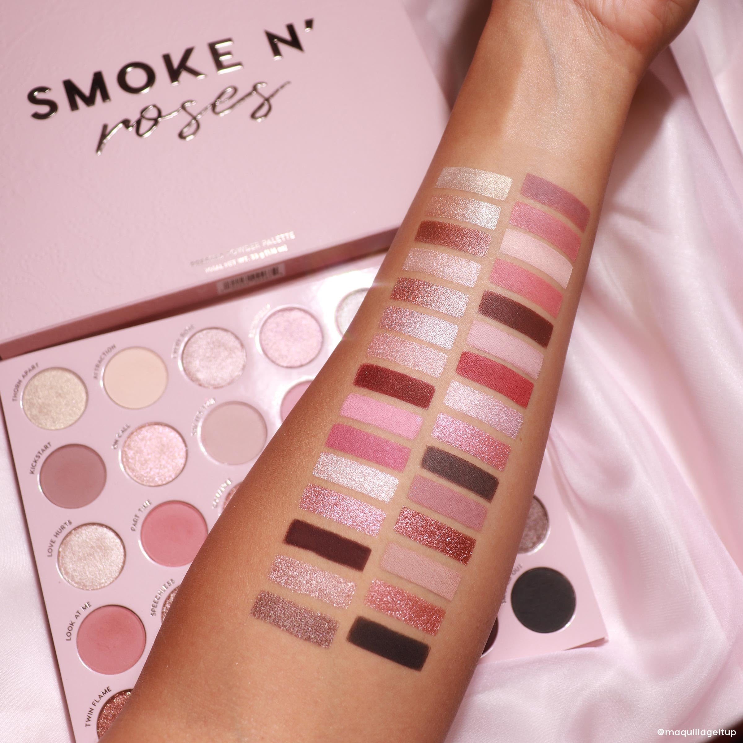 ColourPop Smoke N Roses Shadow Palette - Rosey & Smokey Hues with Metallic and Matte Finishes - High-Pigment Makeup with a Long-