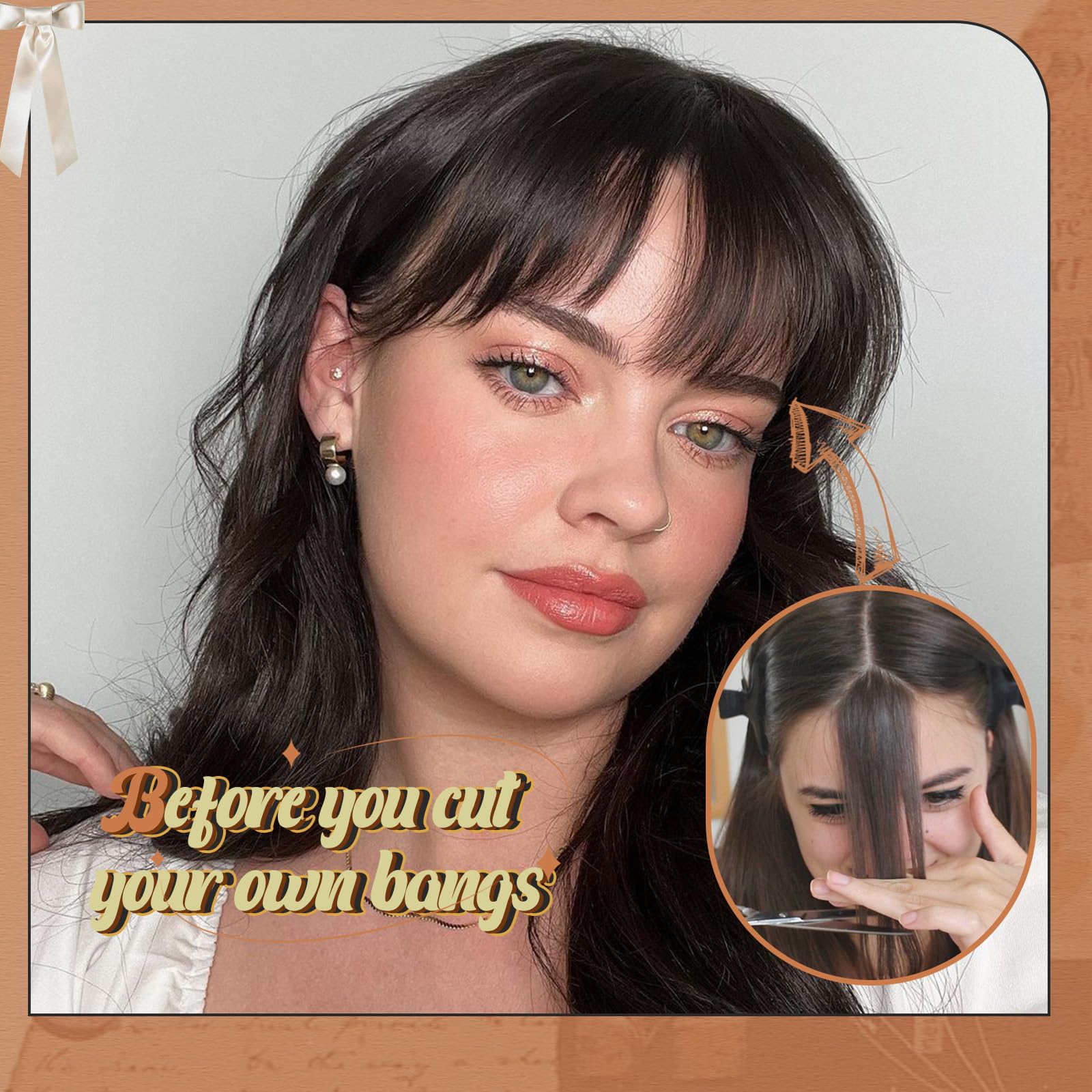 Bangs Hair Clip Dark Brown Clip In Bangs 100% Human Remy Hair Bangs Wispy Clip On Hair Extensions Fringe With Temples Hairpieces