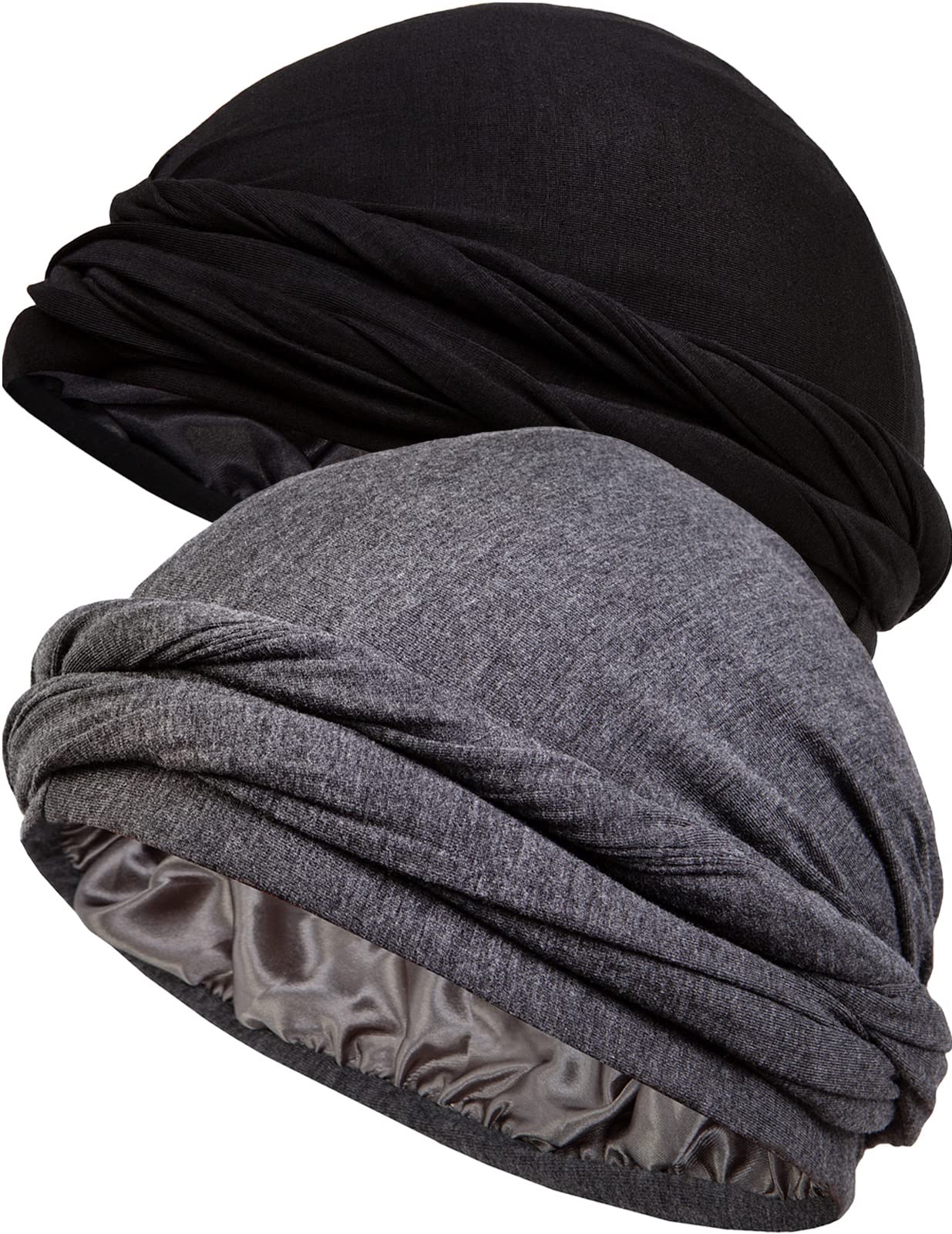 CAPLORD Turban for Men Silk Satin Lined Head Wrap Pre-Tied Skull Cap for Men and Women Sleeping Bonnet Hair Cover Chemo Hair Los