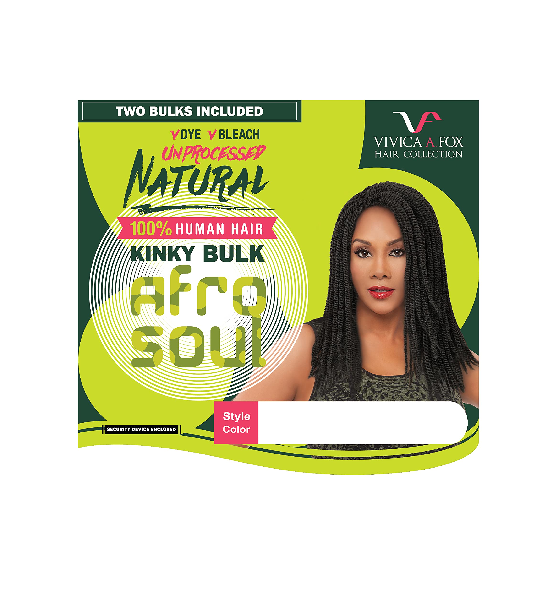Vivica A Fox Hair Collection Hkbk16-N 100% Unprocessed Natural Human Hair Afro Curl Kinky Bulk Extension, Natural, 5.8 Ounce