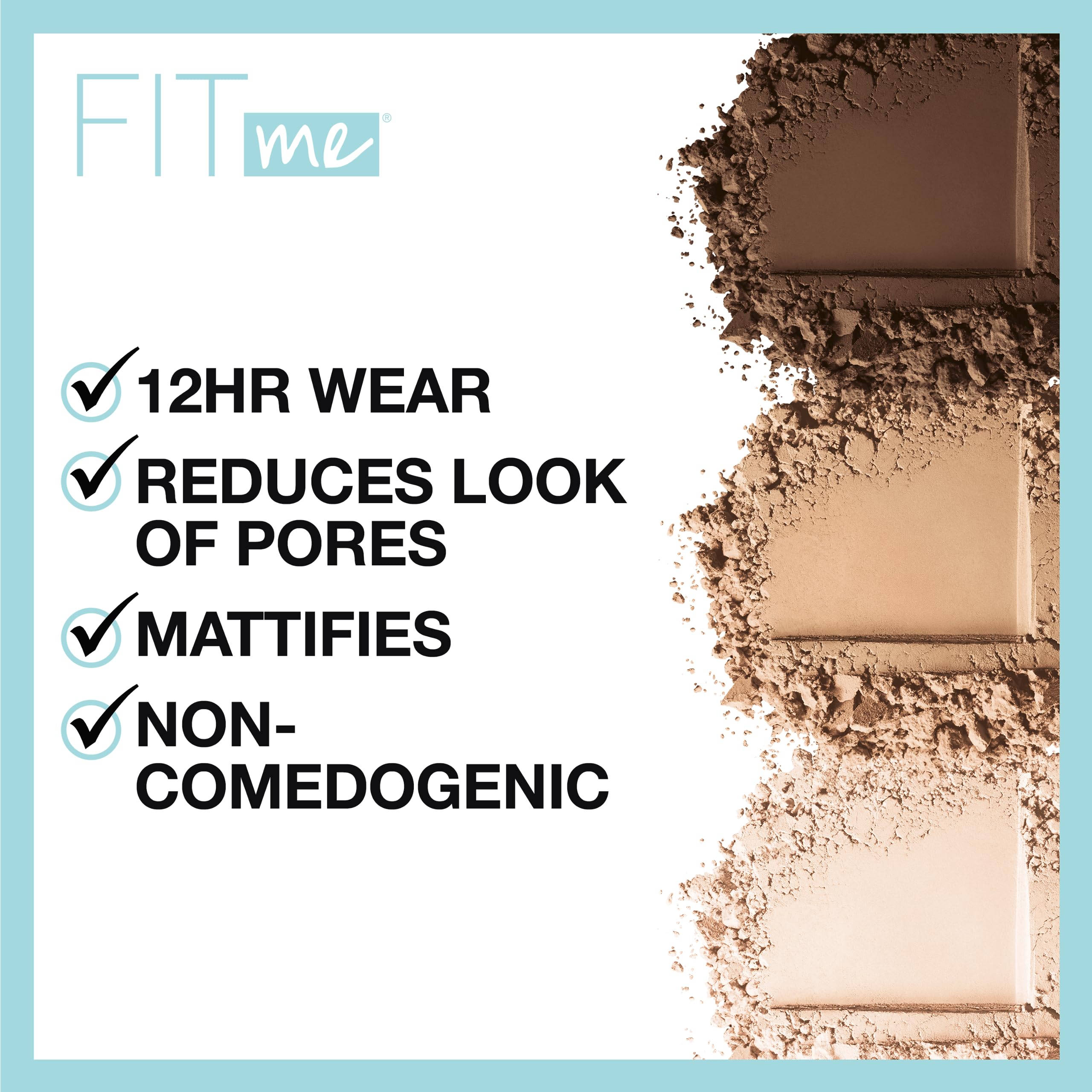 Maybelline Fit Me Matte + Poreless Pressed Face Powder Makeup & Setting Powder, Toffee, 1 Count
