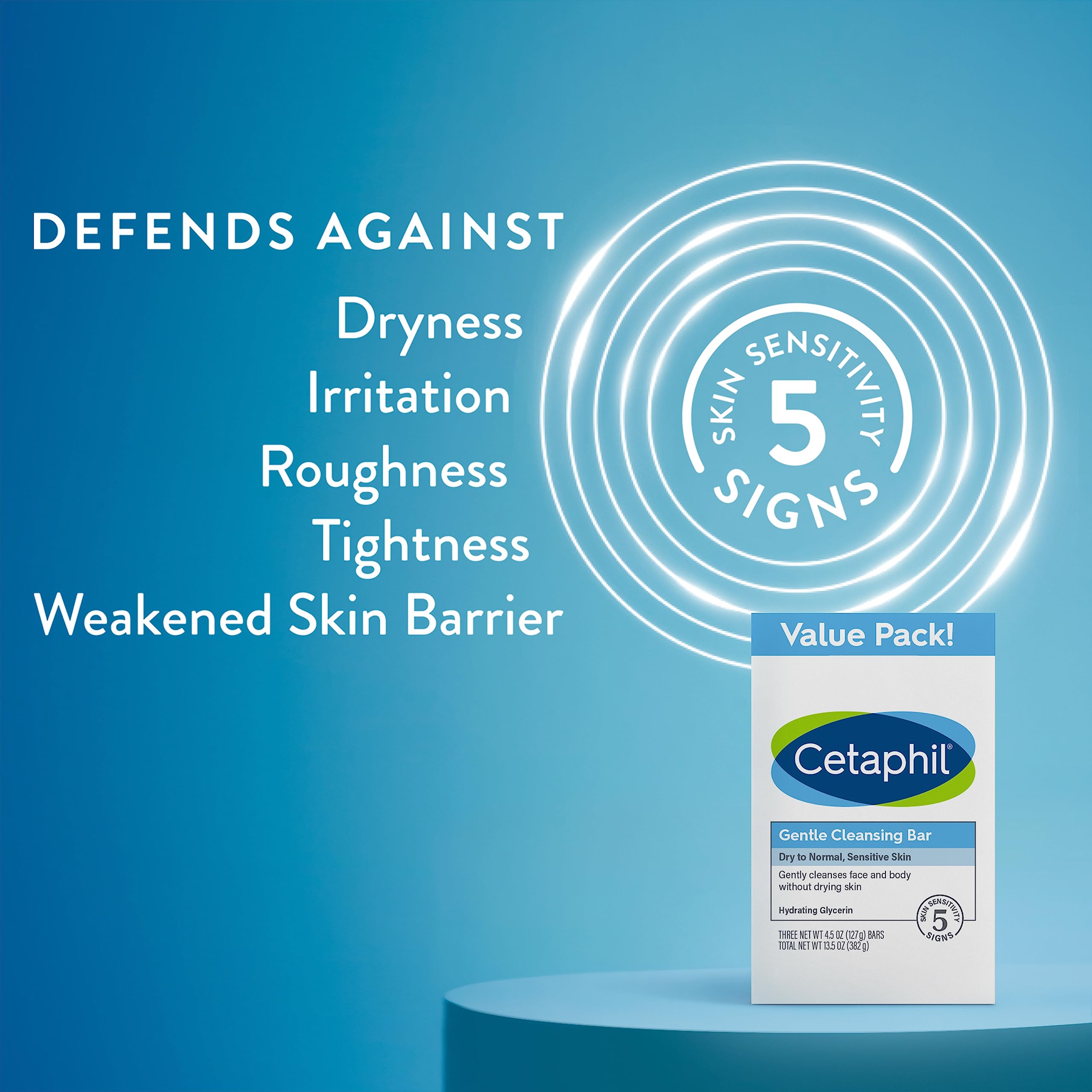 Cetaphil Gentle Cleansing Bar, 4.5 Oz Bar (Pack Of 3), Nourishing Cleansing Bar For Dry, Sensitive Skin, Non-Comedogenic, Non-Ir