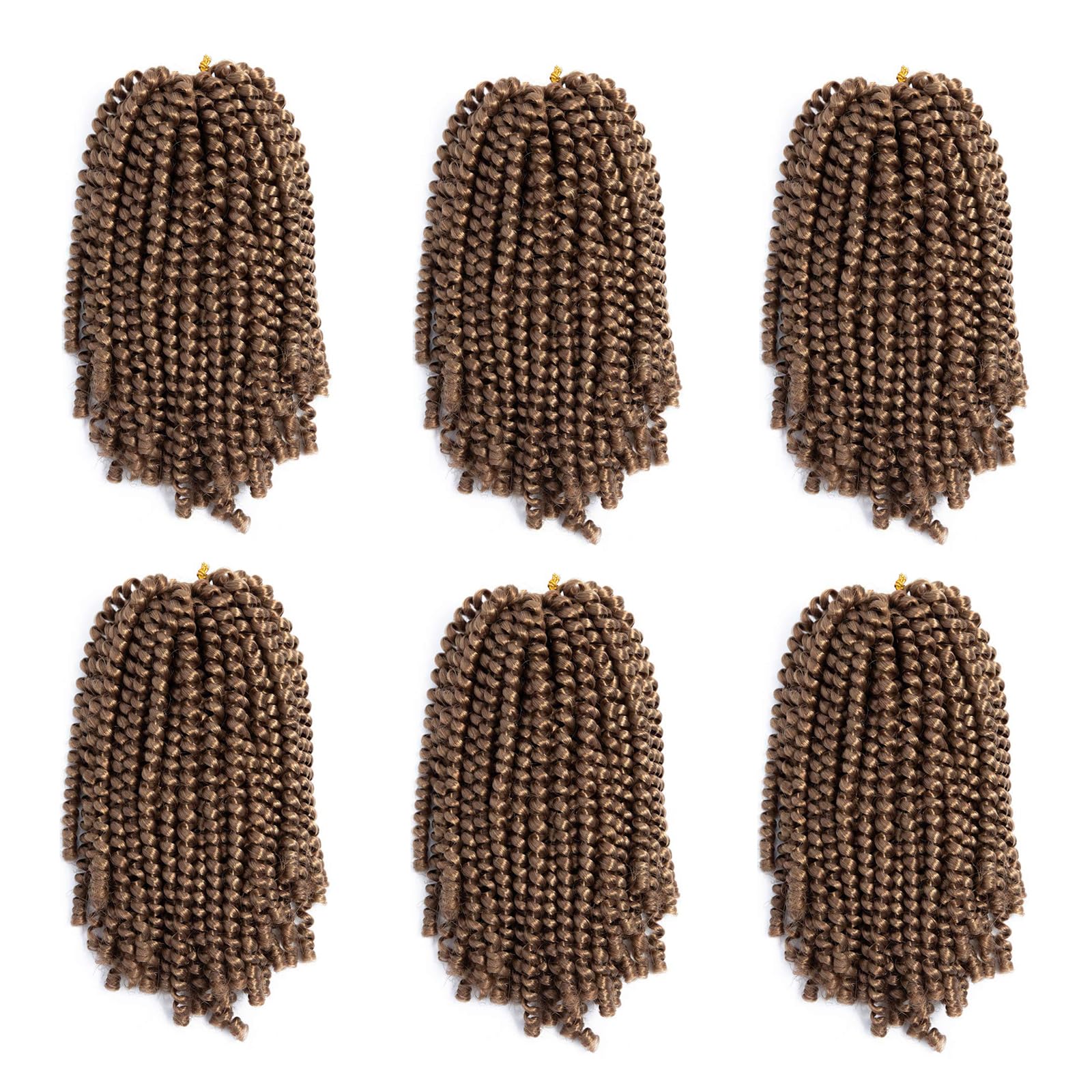 Spring Twist Hair 8 Inch 6 Packs Spring Twist Crochet Hair Spring Twist Braiding Hair For Passion Twist Butterfly Locs Crochet T