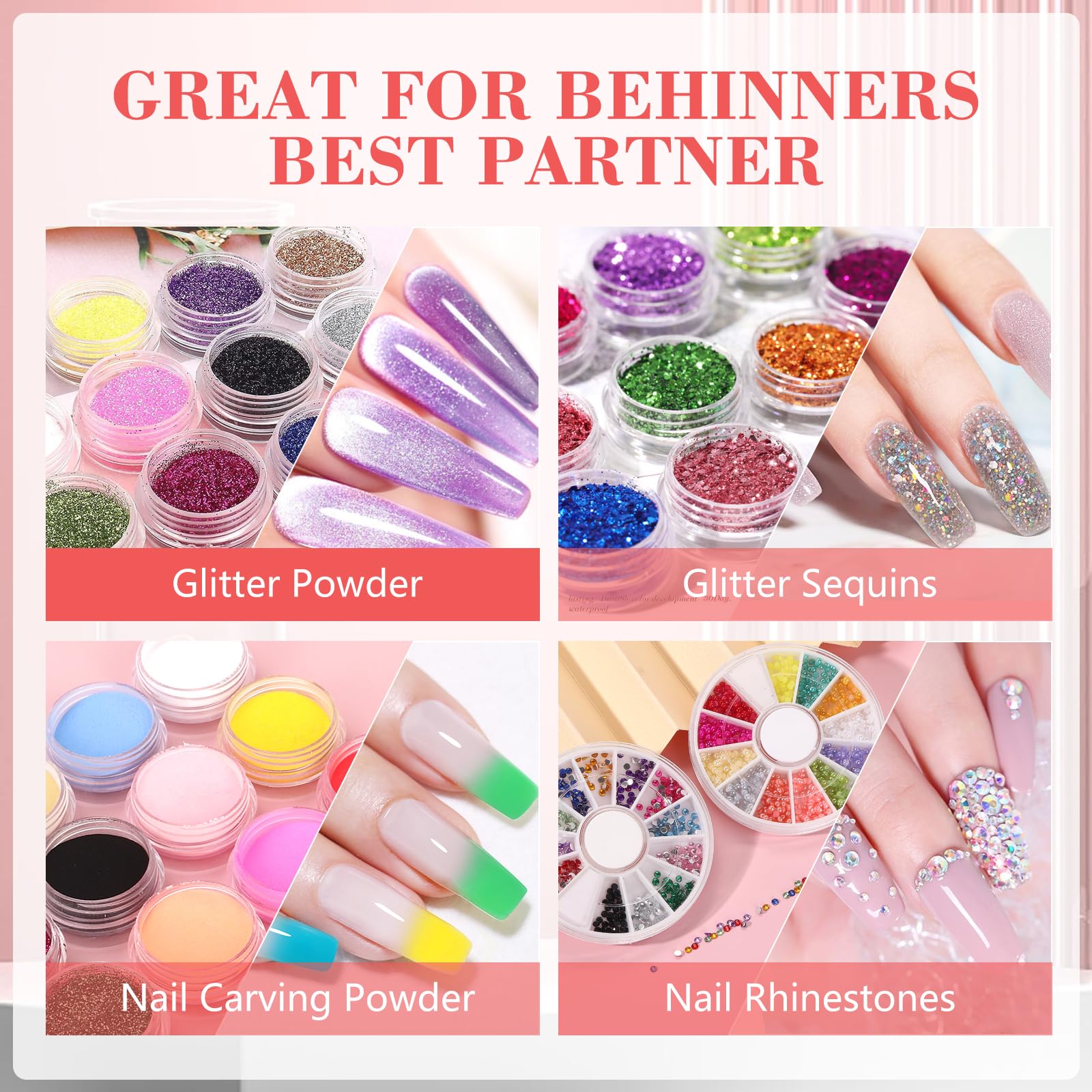Practice Hand For Acrylic Nail Kit Professional Acrylic Set ,Nail Hand Practice Acrylic Nail Powder Brush,Nail Manikin Hand Nail