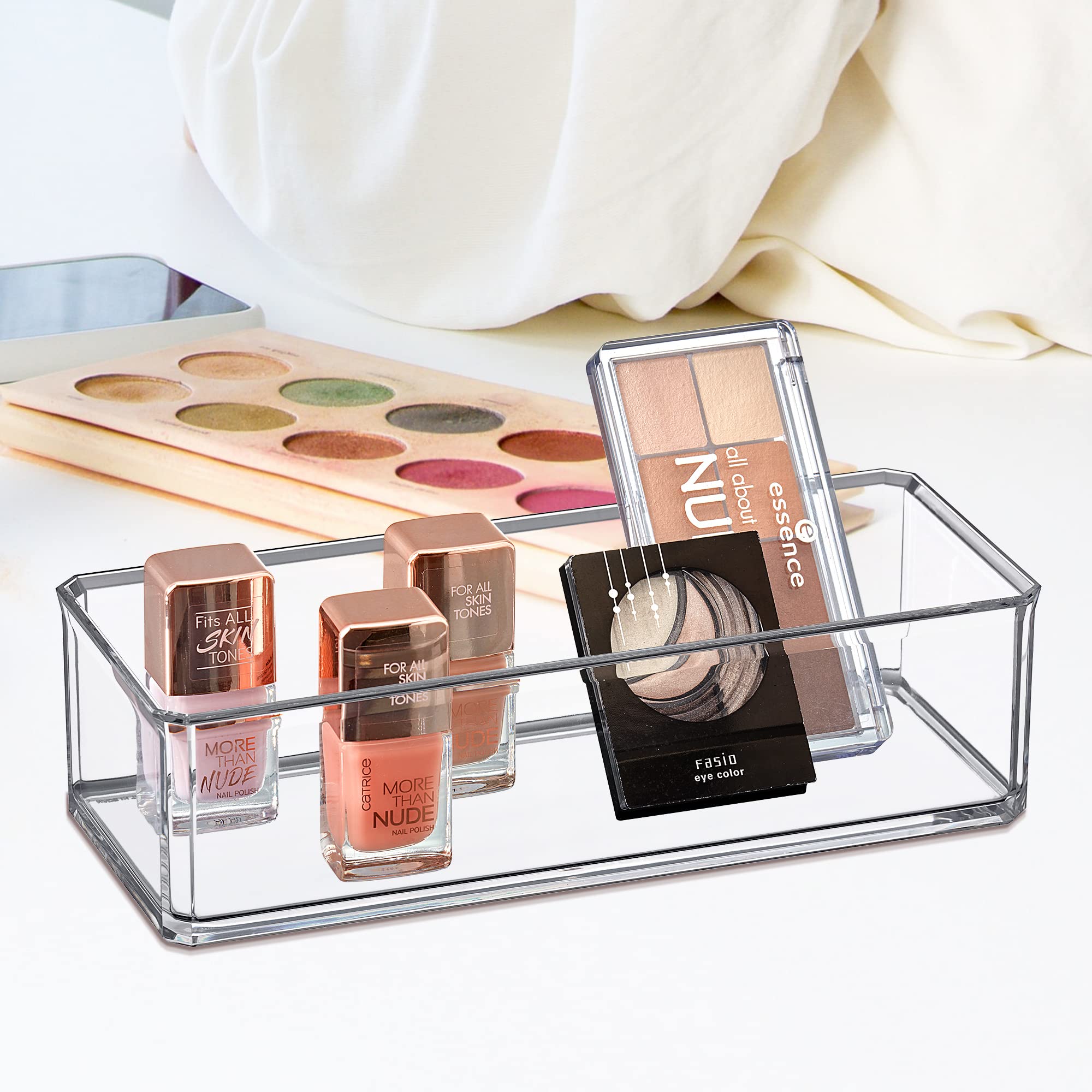Amazing Abby - Glamour - Acrylic 1-Compartment Makeup Organizer, Transparent Plastic Lipstick Holder, Perfect Bathroom Vanity St