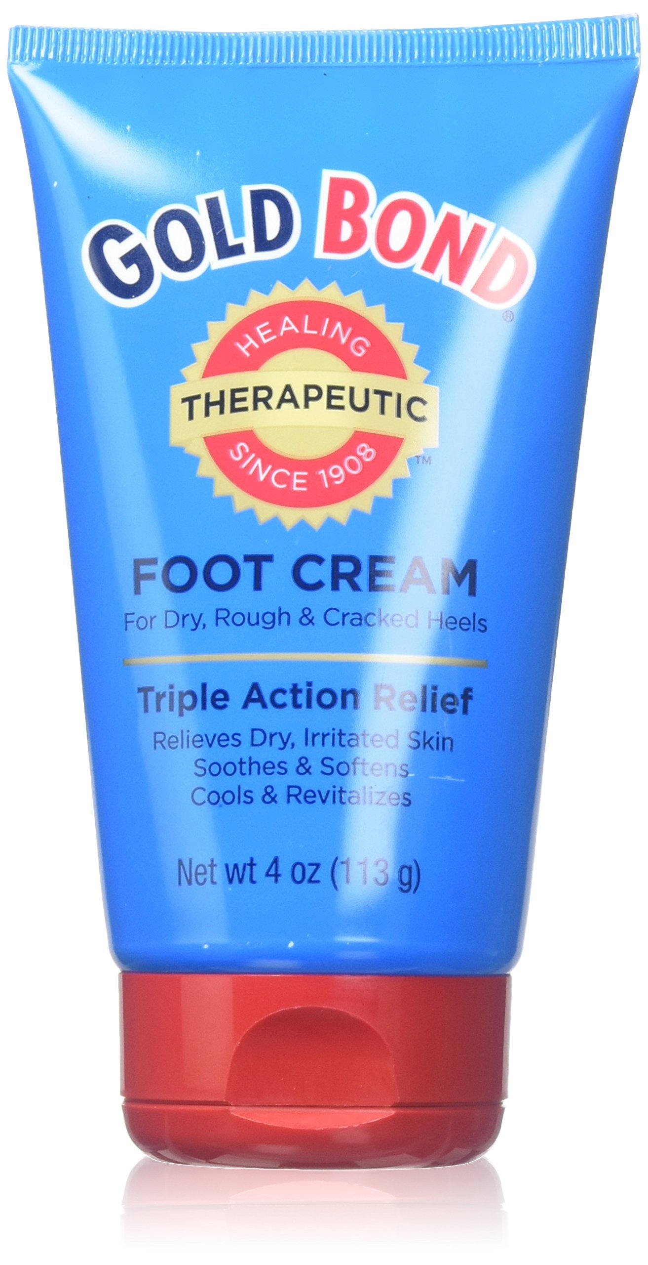 Gold Bond Therapeutic Foot Cream, Jojoba & Peppermint Oil, 4 Oz (Pack Of 6) - Presentation May Vary.