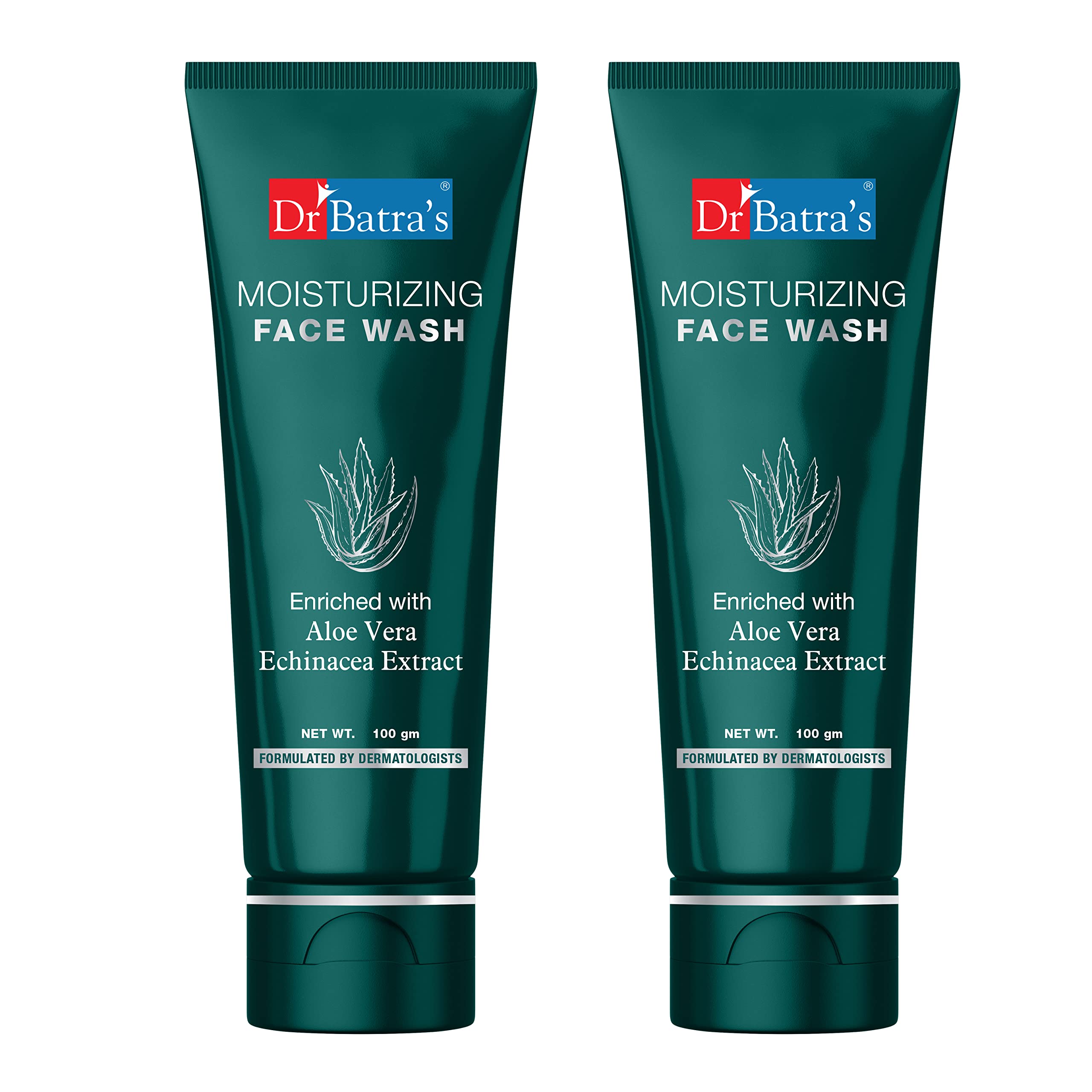 Dr BatraS Moisturizing Face Wash 100G (Pack Of 2) | Dermatologically Tested For Dry & Sensitive Skin | With Aloe Vera & Echinace
