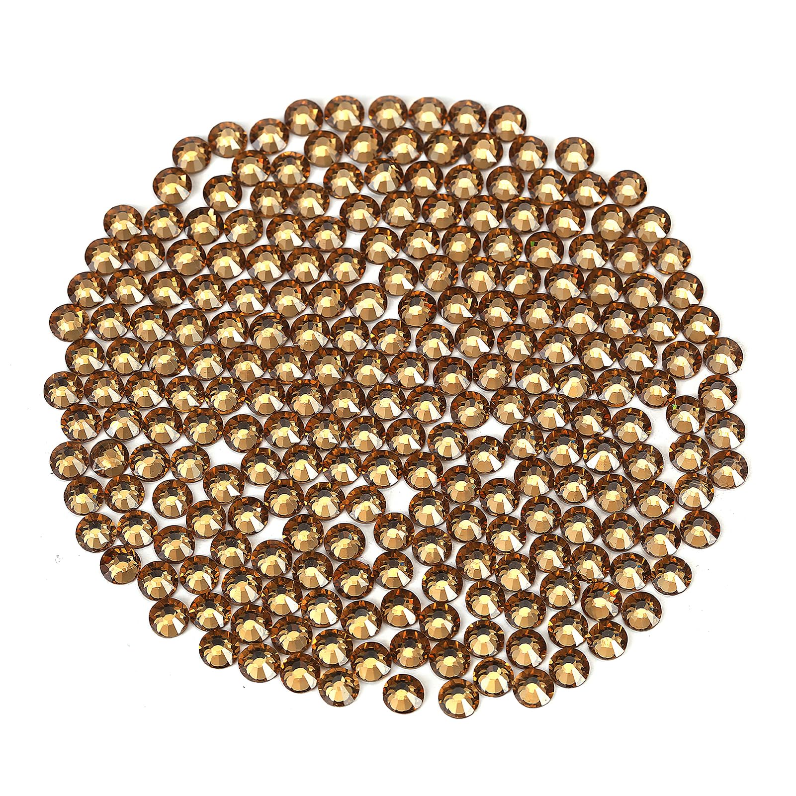 Novani Brown Rhinestones Flatback Rhinestones Glass Gems Stones Jewels Round Gemstones Non-Hotfix Crystal for Nail Crafts,SS12,1