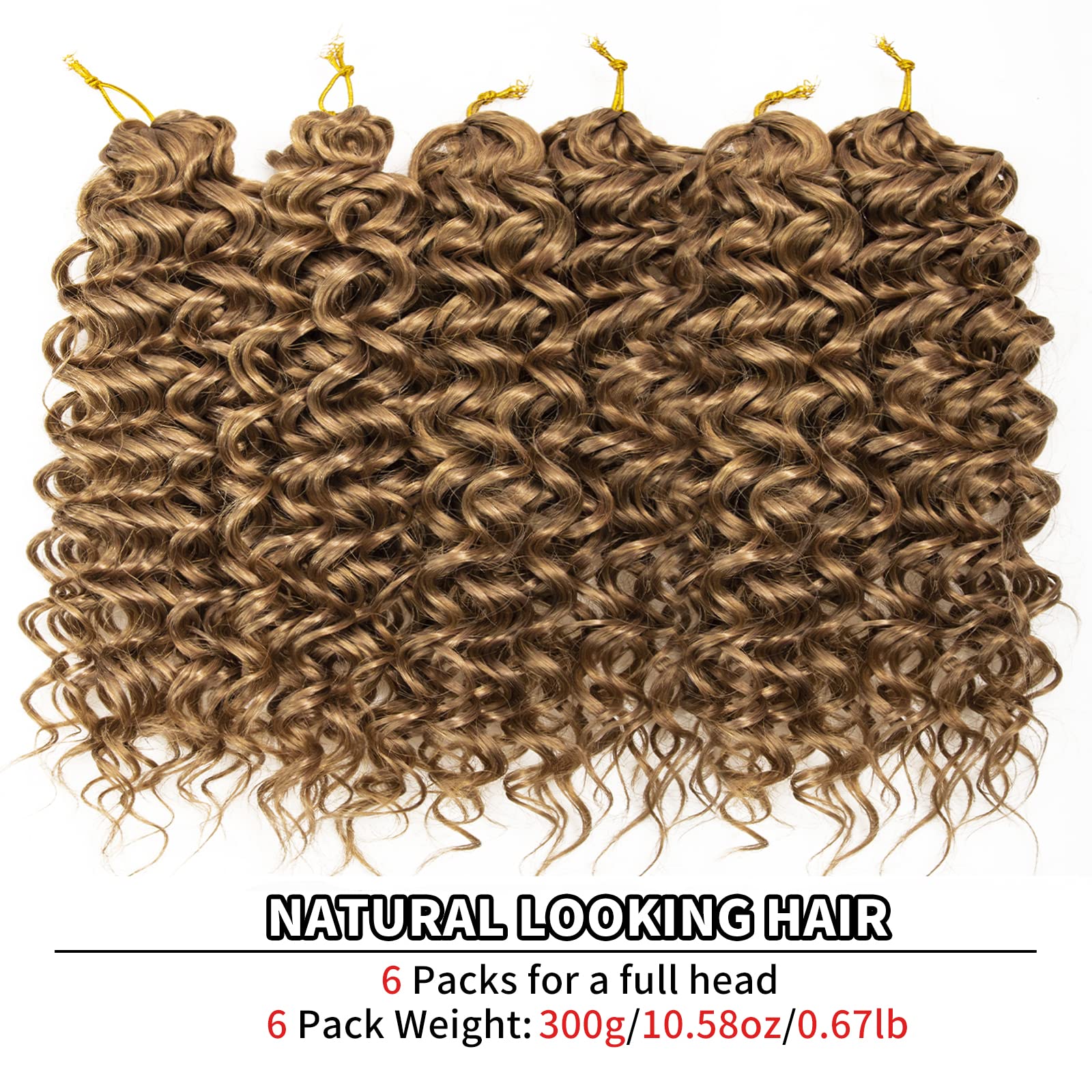 Gogo Curl Crochet Hair For Women Water Wave Curly Crochet Hair Wavy Human Hair Deep Wave Beach Curl Crochet Synthetic Hair Exten