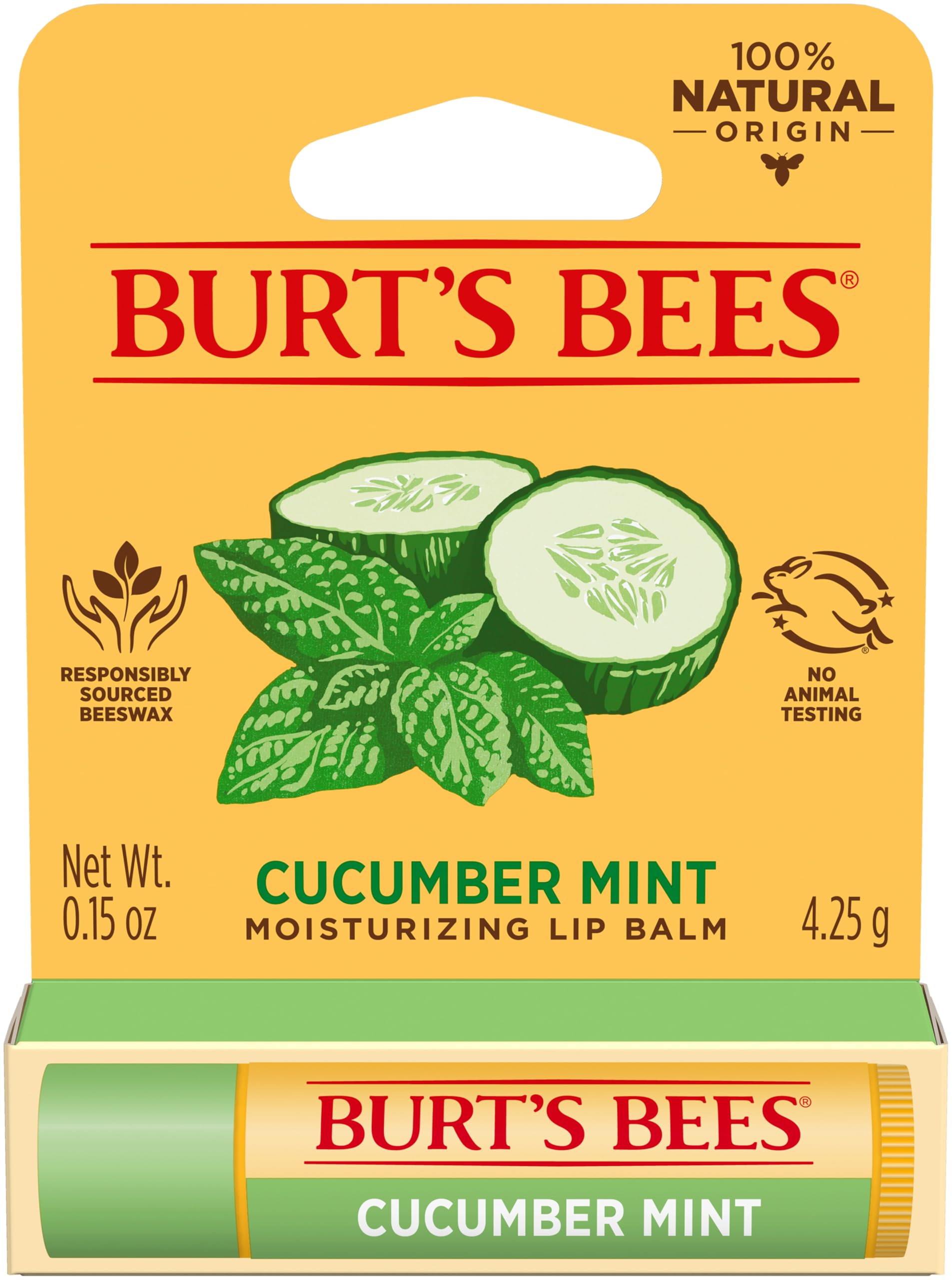 Burts Bees Cucumber Mint Lip Balm Blister Pack, 4.25 Gr