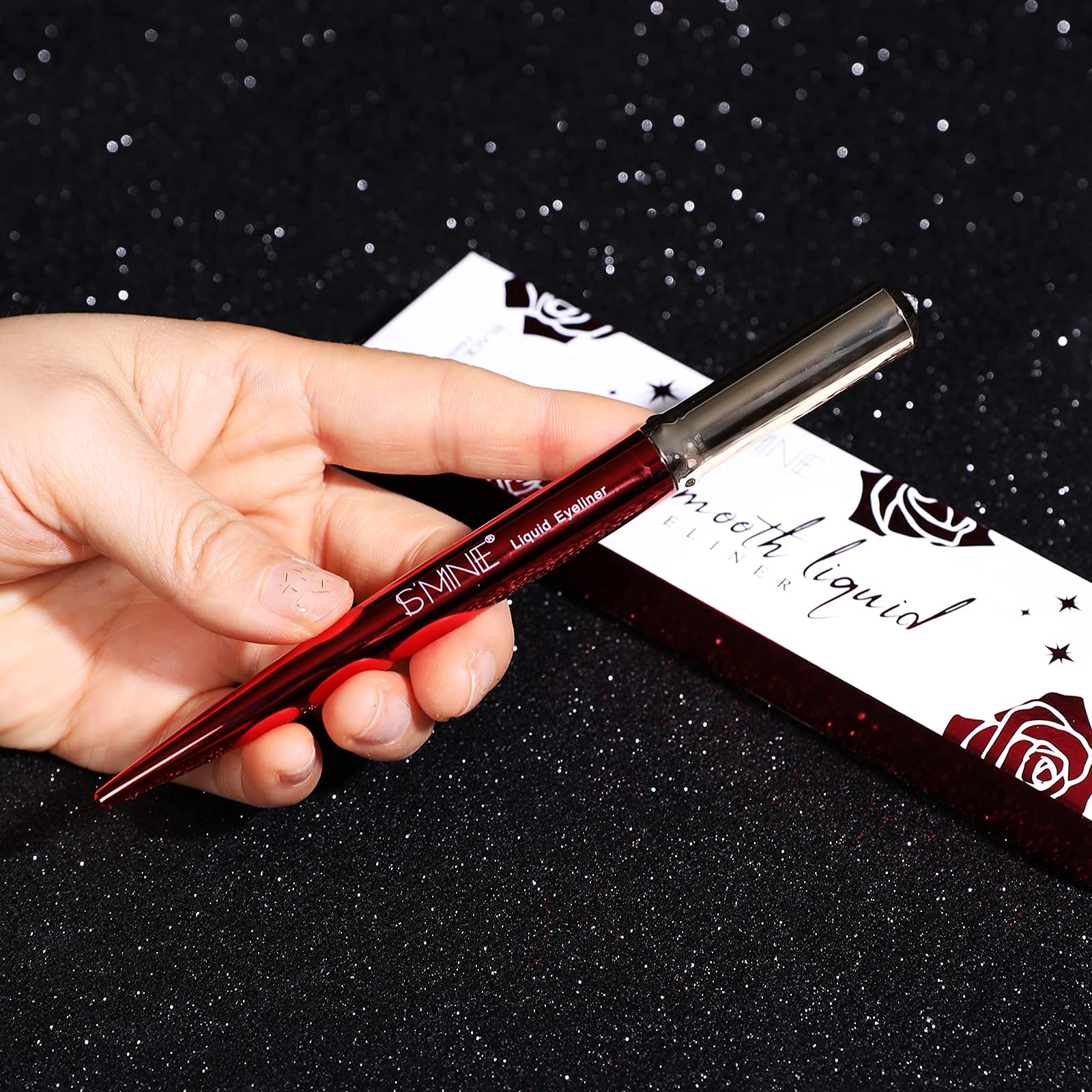 Ismine Professional Matte Vegan Smudge Proof Eyeliner, Makeup Liner Easy Liquid Pen No-Skip Eyeliner, Waterproof Formula, Long L