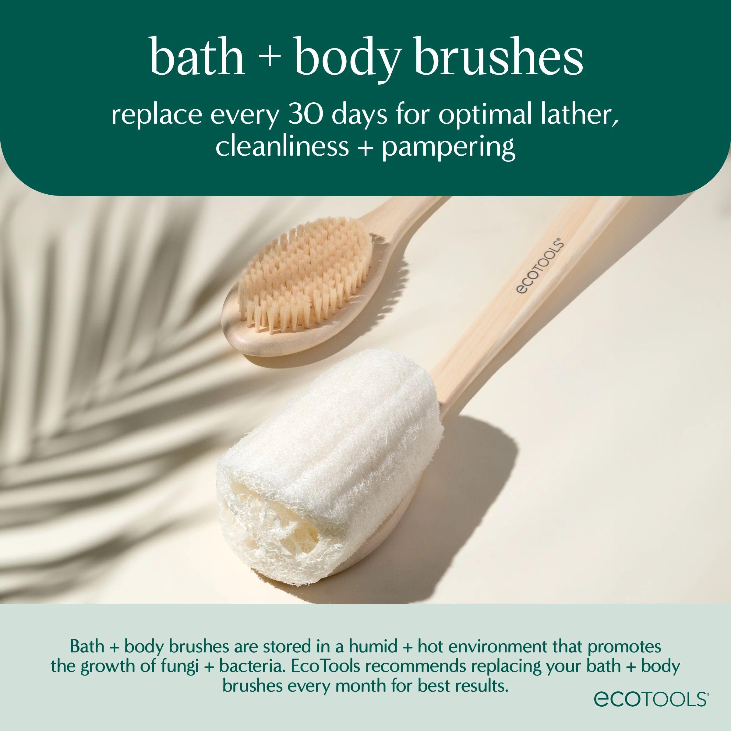 Ecotools Deep Cleansing Facial Brush, For Facial Cleansers & Balms, Removes Oil, Dirt & Impurities, Exfoliating, Revives Dull Sk