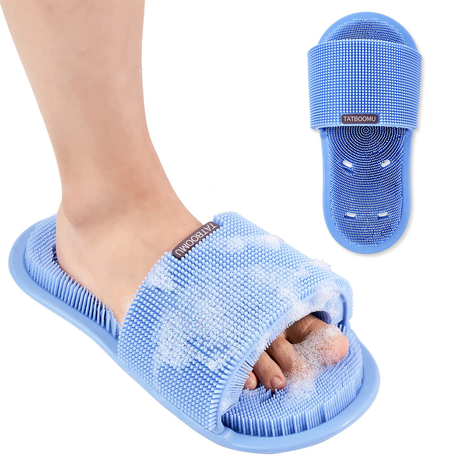 Tatboomu Shower Foot Scrubber,Soft Silicone Bristles With Non-Slip Suction Cups - Cleans,Smooths,Exfoliates & Massages Your Feet
