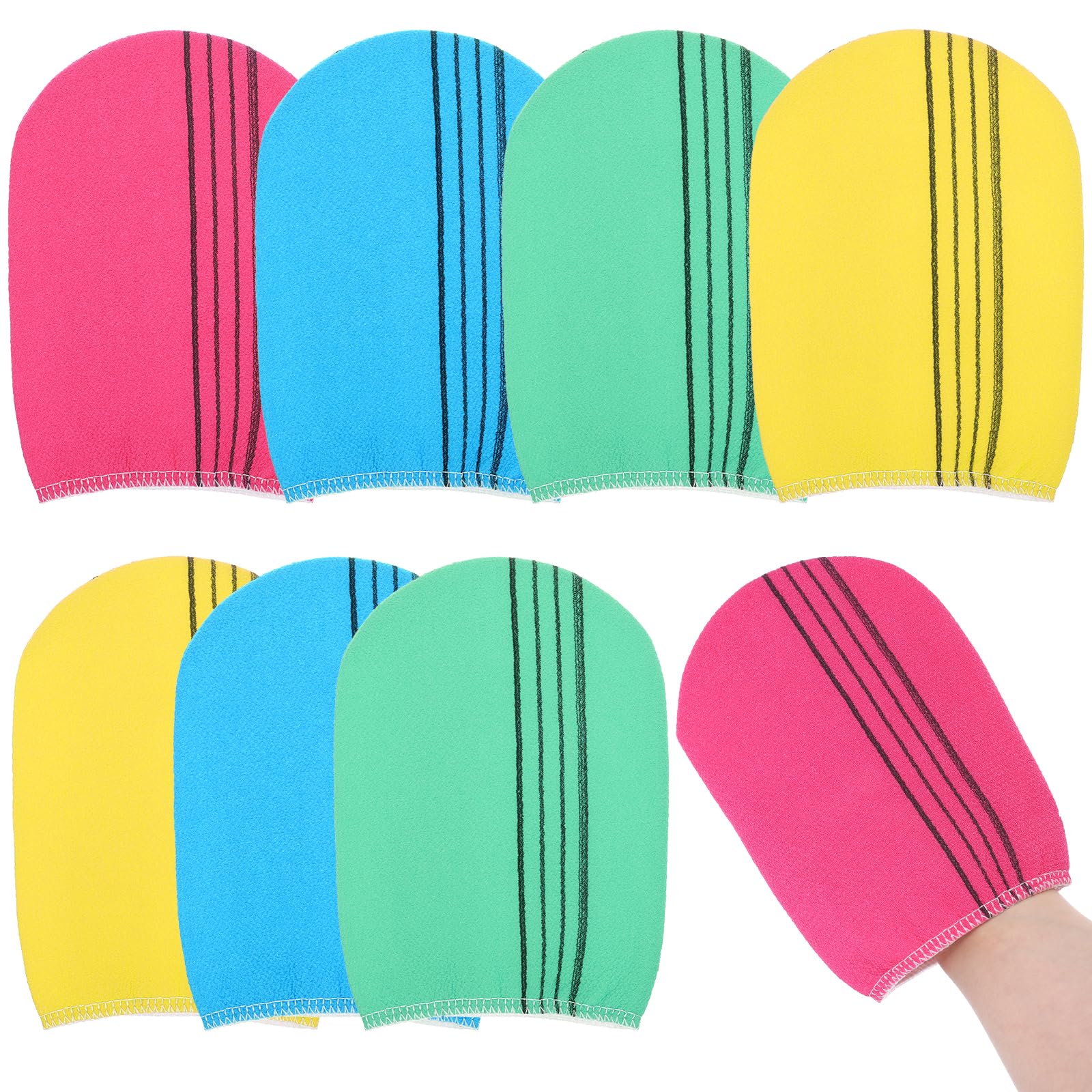 8 Pcs Korean Exfoliating Cloth, Body Scrub Gloves, Colorful Body Scrub Washcloth for Gentle Skin Exfoliation and Removing Dry