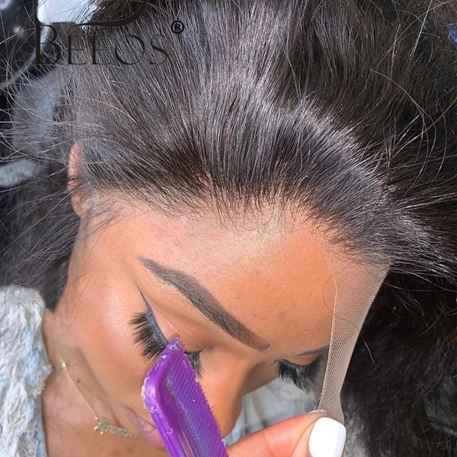 BEEOS 13x4 SKINLIKE Real HD Lace Frontal Only, Deep Wave 0.10mm Ultra Thin Invisible Lace Pre-plucked Clean Natural Hairline Mel