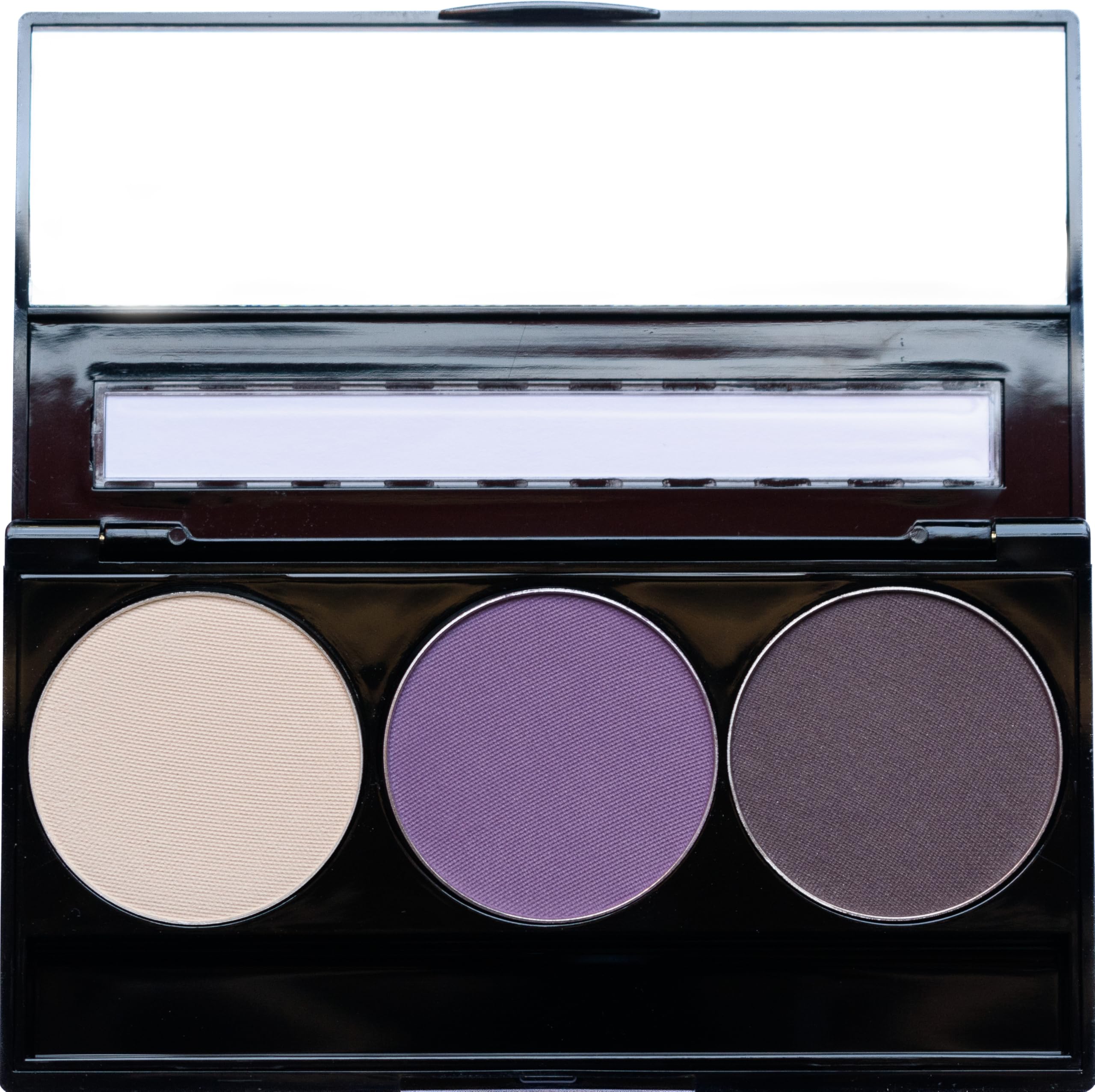 Pure Ziva Off White, Matte Medium Lavender Violet, And Matte Deep Purple Vegan Eyeshadow Trio Palette; Talc, Paraben & Cruelty F