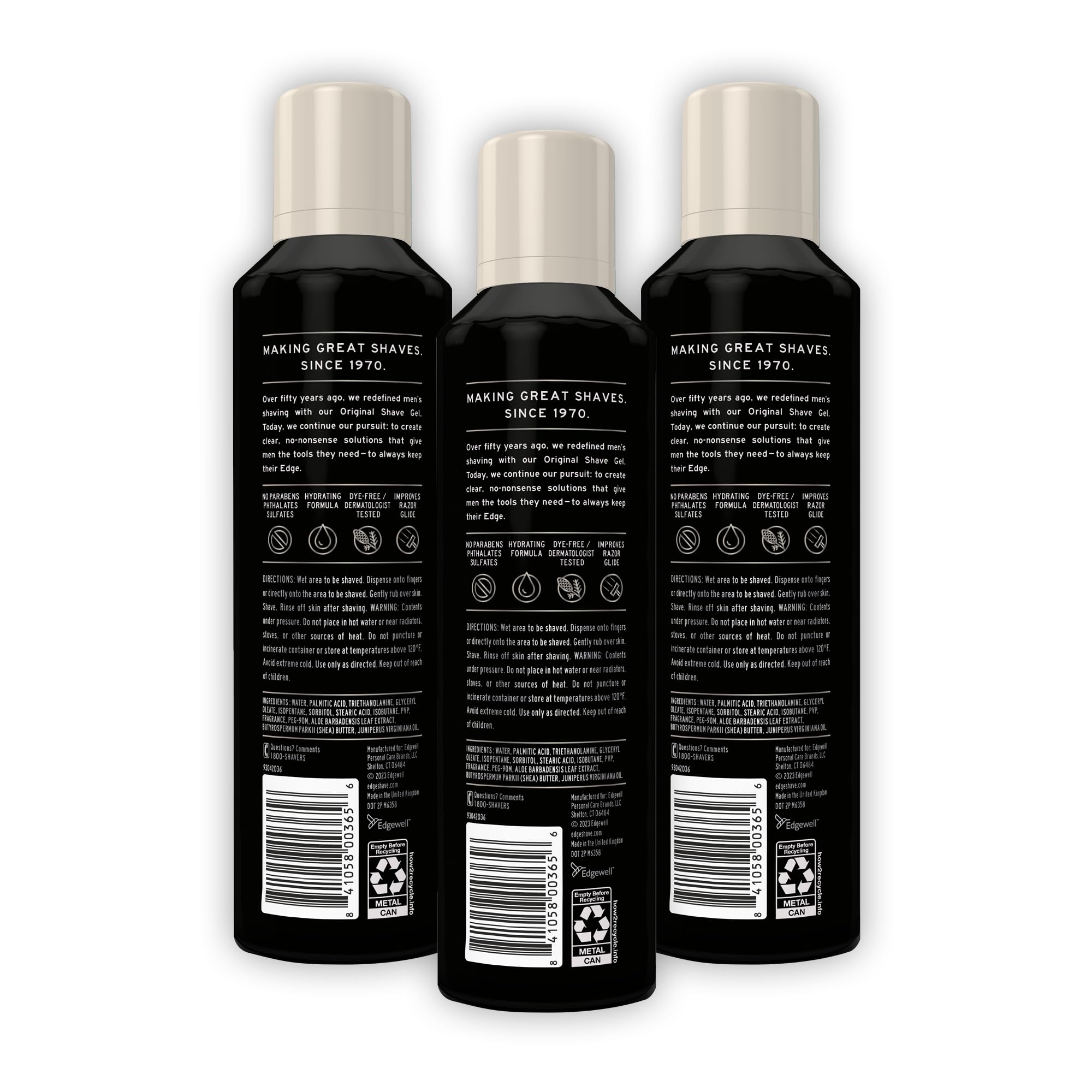 Edge Shave Gel for Men, Cedarwood & Shea Butter, 7oz (3 Pack) - Shaving Gel For Men That Moisturizes, Protects and Soothes To He