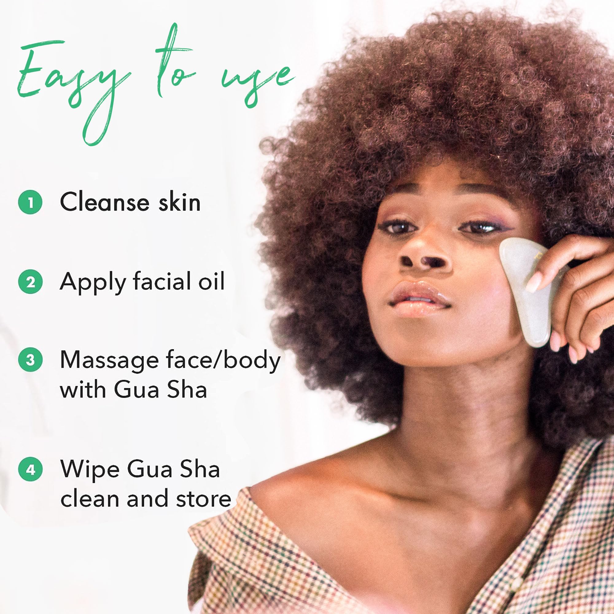 Beauty by Earth Jade Gua Sha - Face Sculpting Tool for Face Massage, Jaw Massager, Facial Massage Tools are Stocking Stuffer Ide