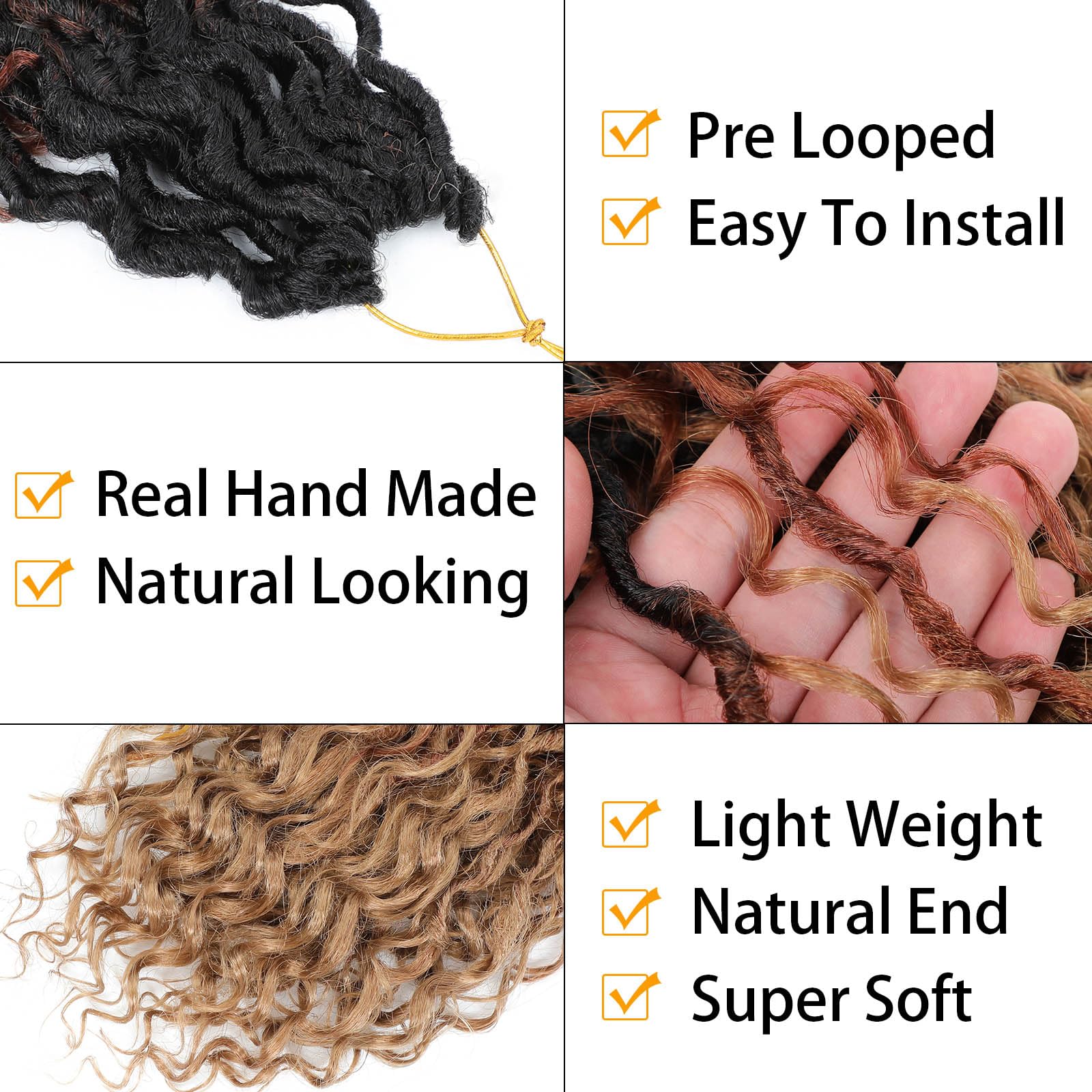 Col Bling Ombre Goddess Locs Crochet Hair 14 Inch 8 Packs Faux Locs Crochet Hair For Women 3 Tone Boho River Locs Crochet Hair W