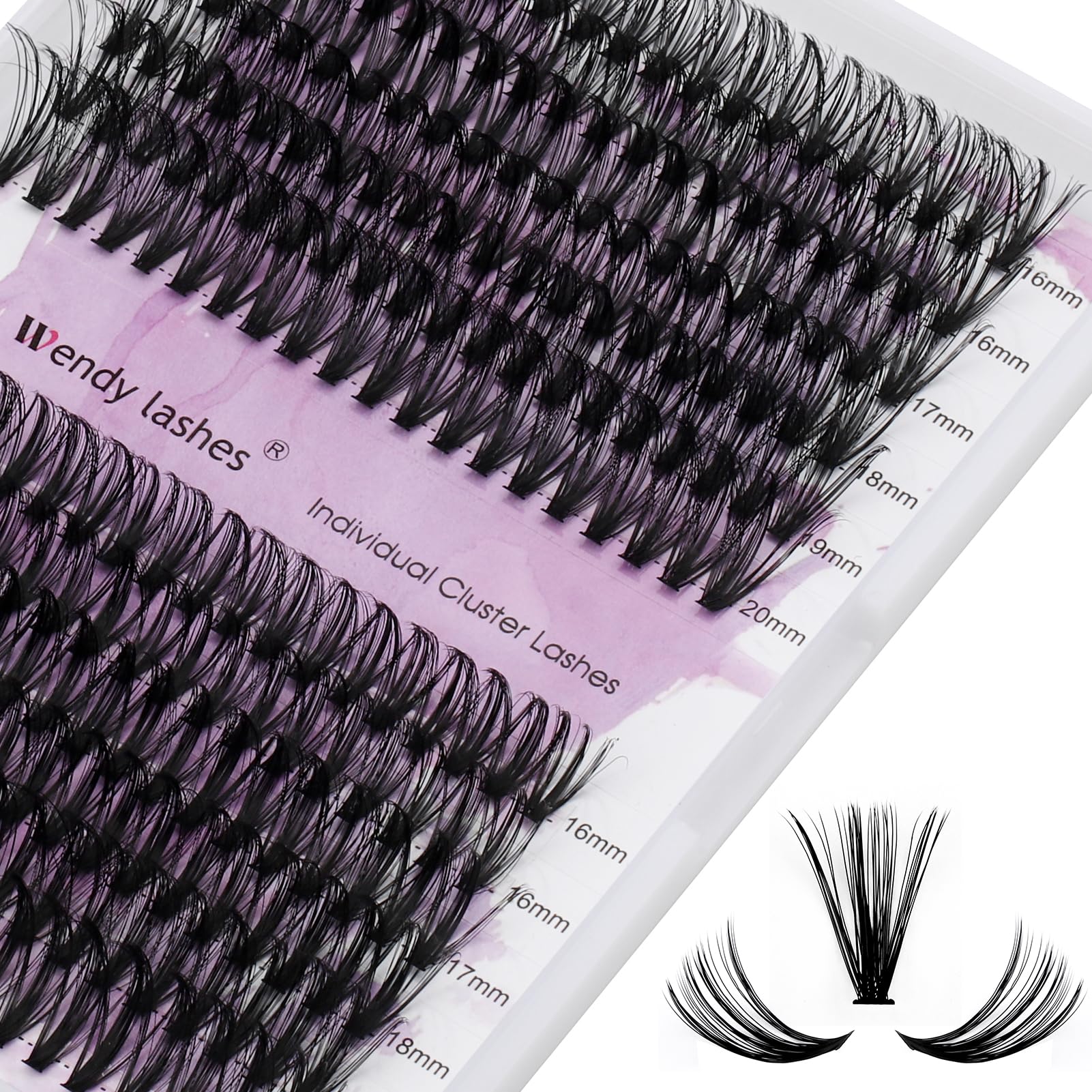 40/50D Cluster Lashes Individual Lash Clusters 16-20mm Mixed Length C/D Curl Eyelash Light DIY Lash Clusters Thin Band Eyelash S