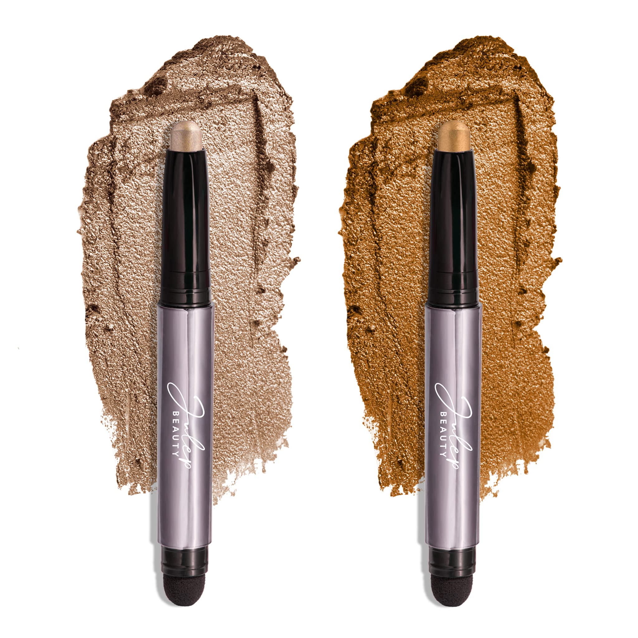 Julep Eyeshadow 101 Crme To Powder Waterproof Eyeshadow Stick Duo, Silver Moonlight Shimmer & Honey Gold Shimmer