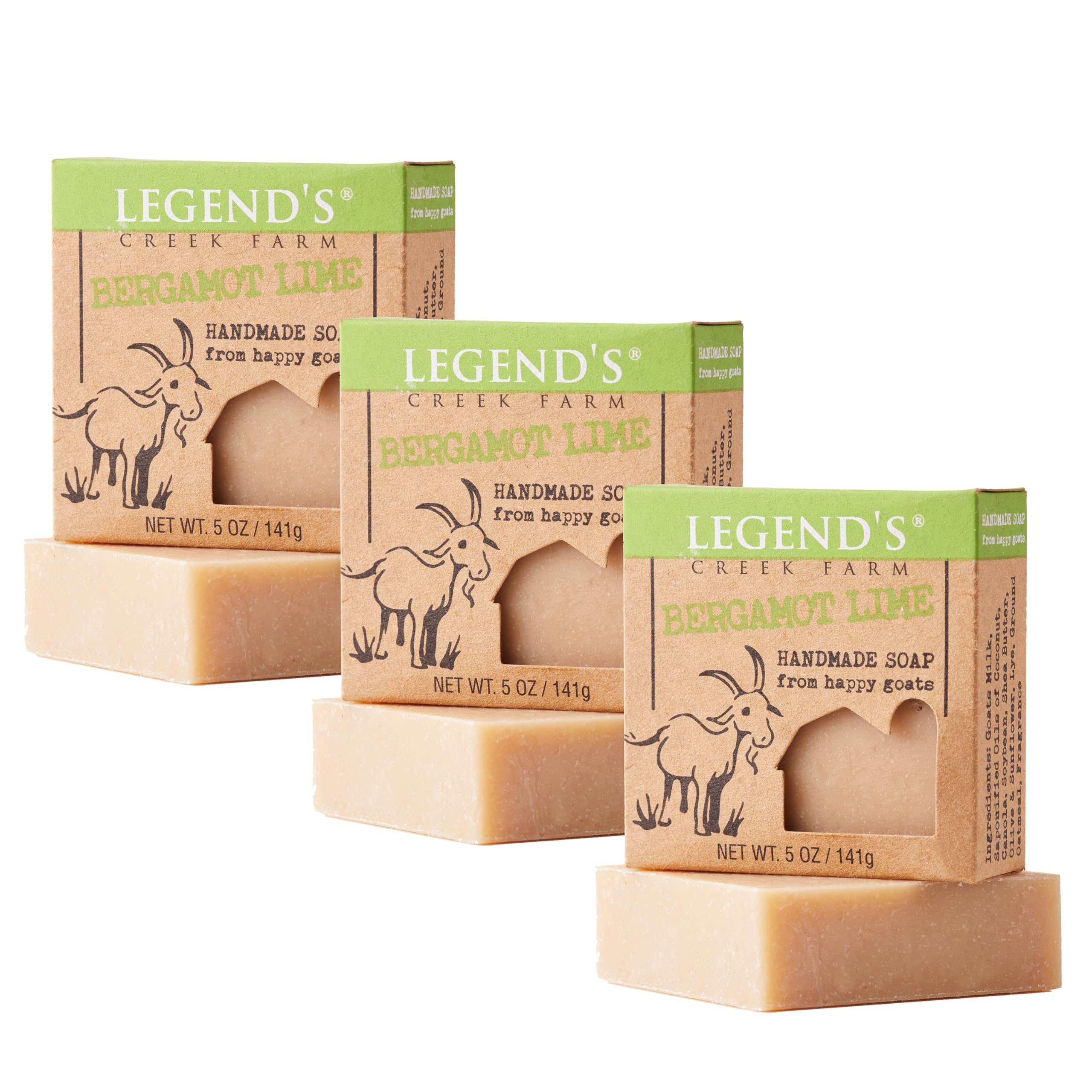 Legends Creek Farm Goat Milk Soap - Cleansing Moisturizing Bar for Hands and Body - 5 Oz Creamy Lather, Nourishing, Gentle Natu
