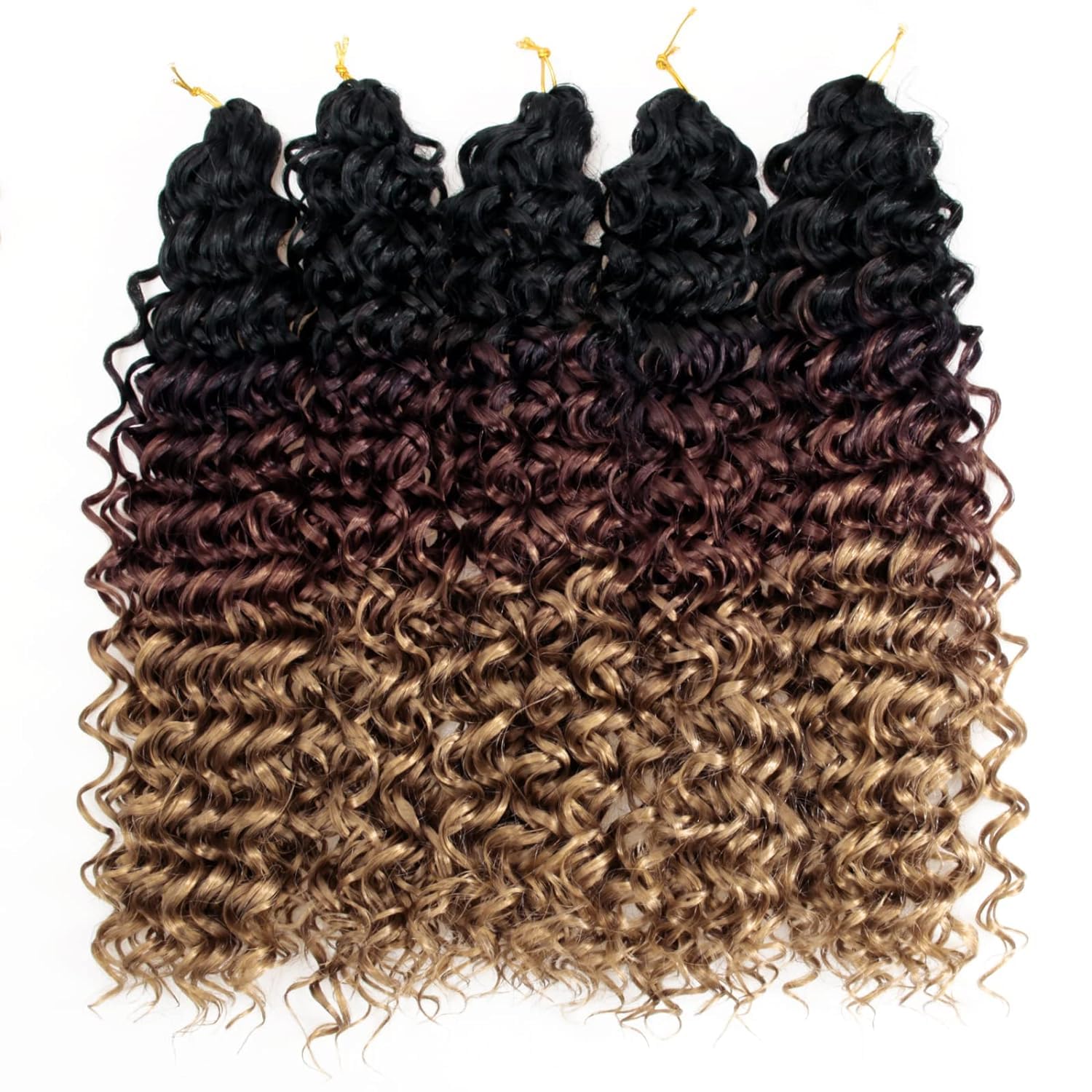 Gogo Curl Crochet Hair 18Inch Water Wave Crochet Hair Ombre Synthetic Bohemian Crochet Braid Deep Wave Braiding Hair Extensions