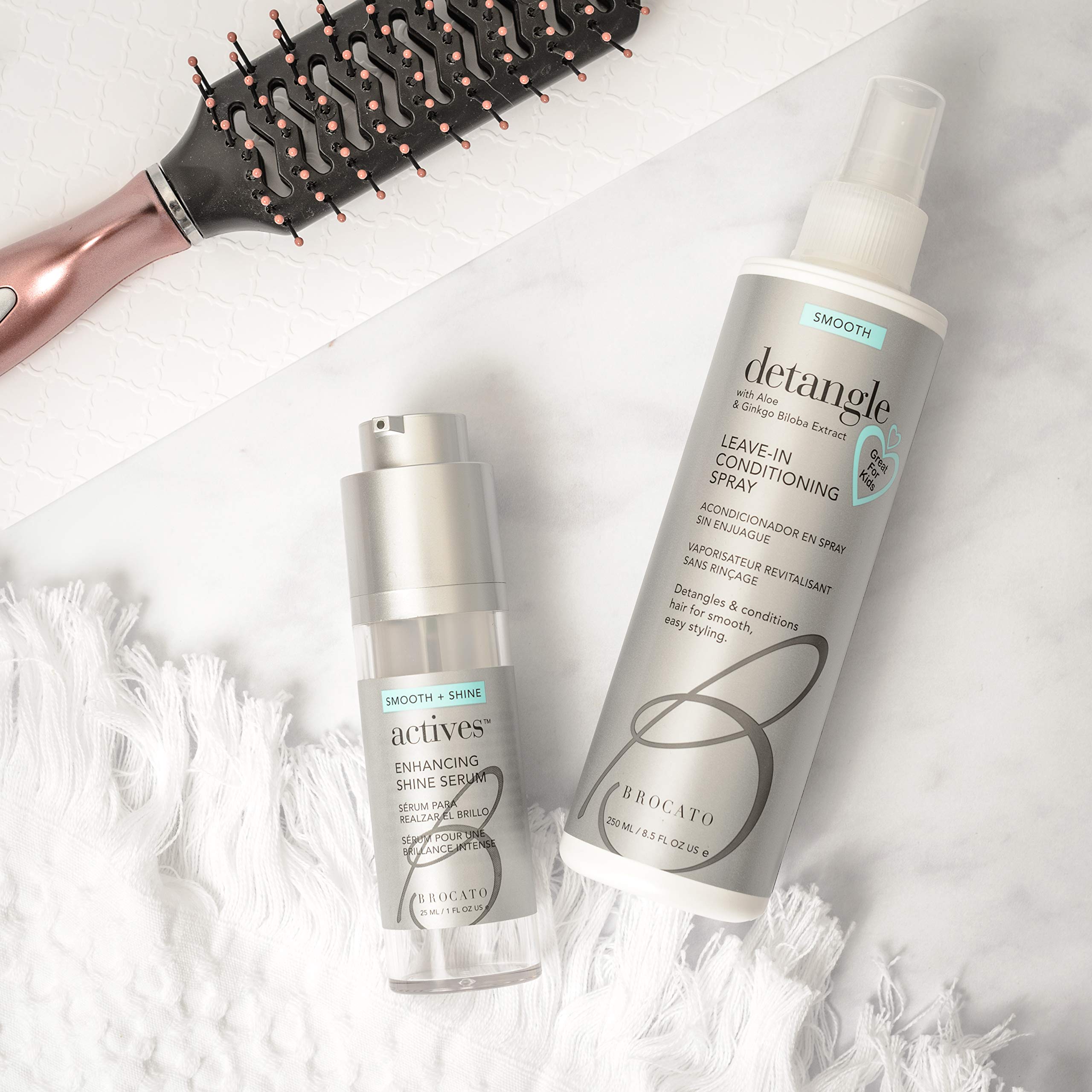 Brocato Detangle Leave In Conditioner Spray: Hair Detangler & Conditioning Spray for Women to Smooth Hair, Tame Frizz & Provide