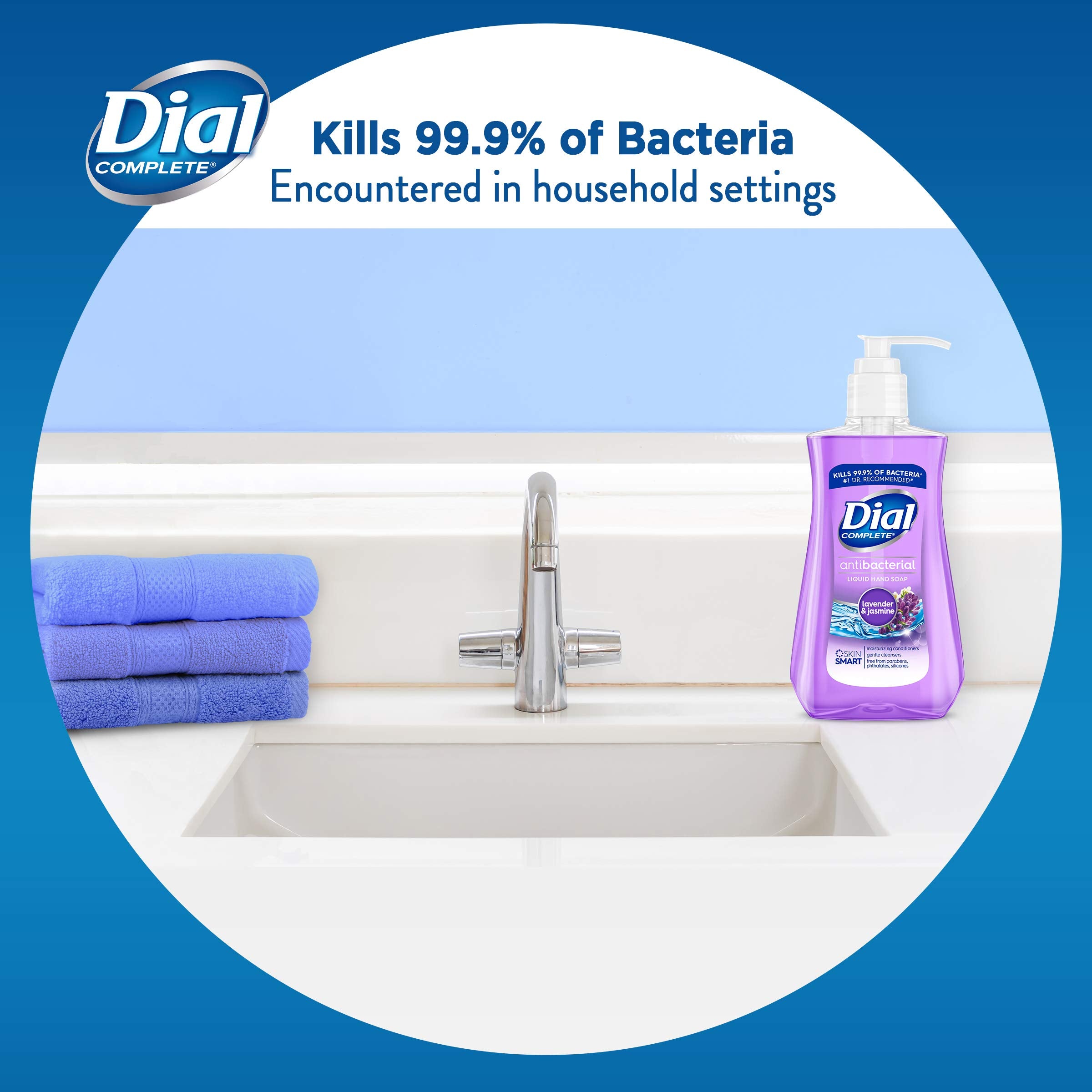 Dial Antibacterial Liquid Hand Soap, Lavender & Twilight Jasmine, 7.5 Fluid Ounces