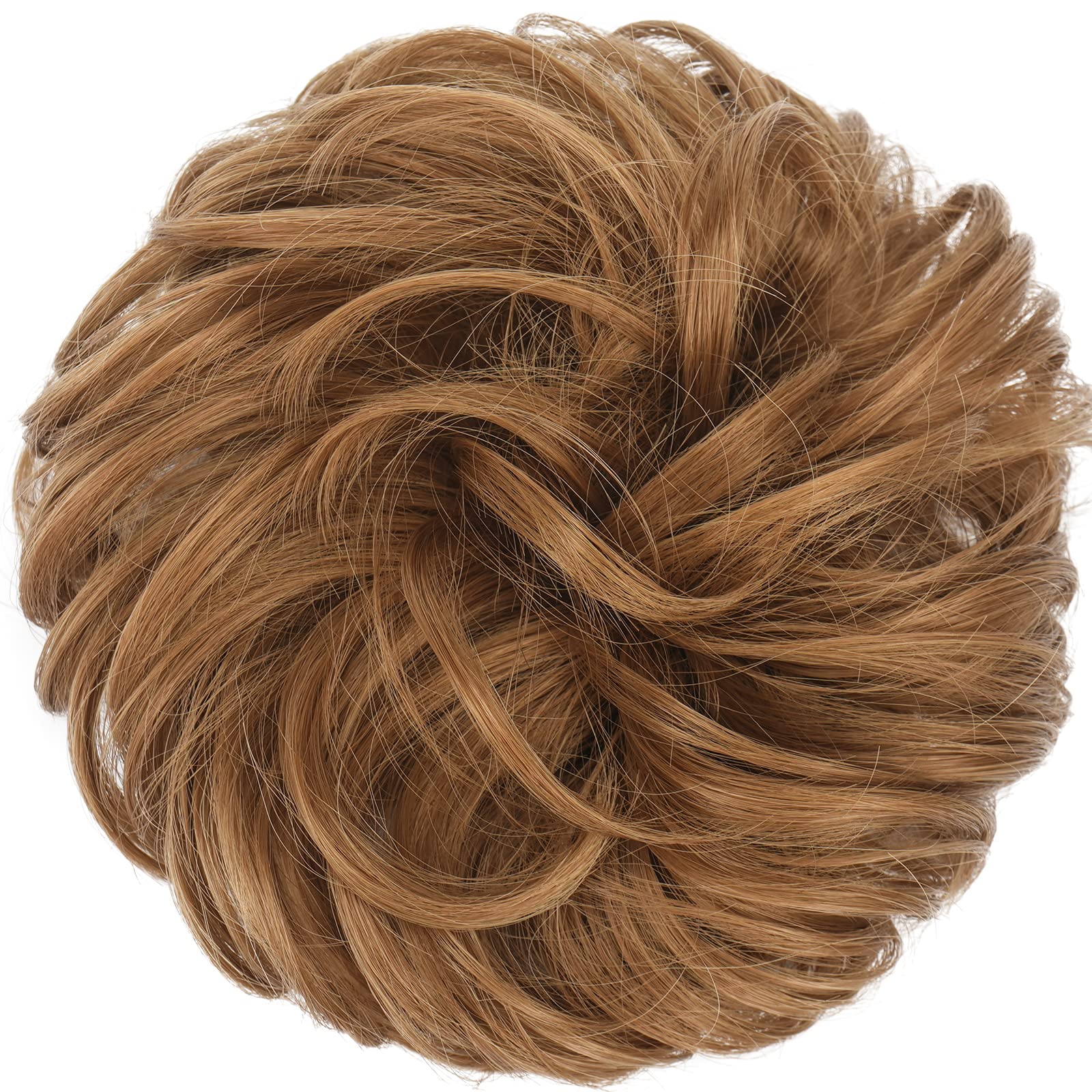 Feshfen Messy Bun Hair Piece - Elastic Wavy Curly Hair Bun Scrunchies Extensions Synthetic Chignon Hairpieces For Women Girls, S