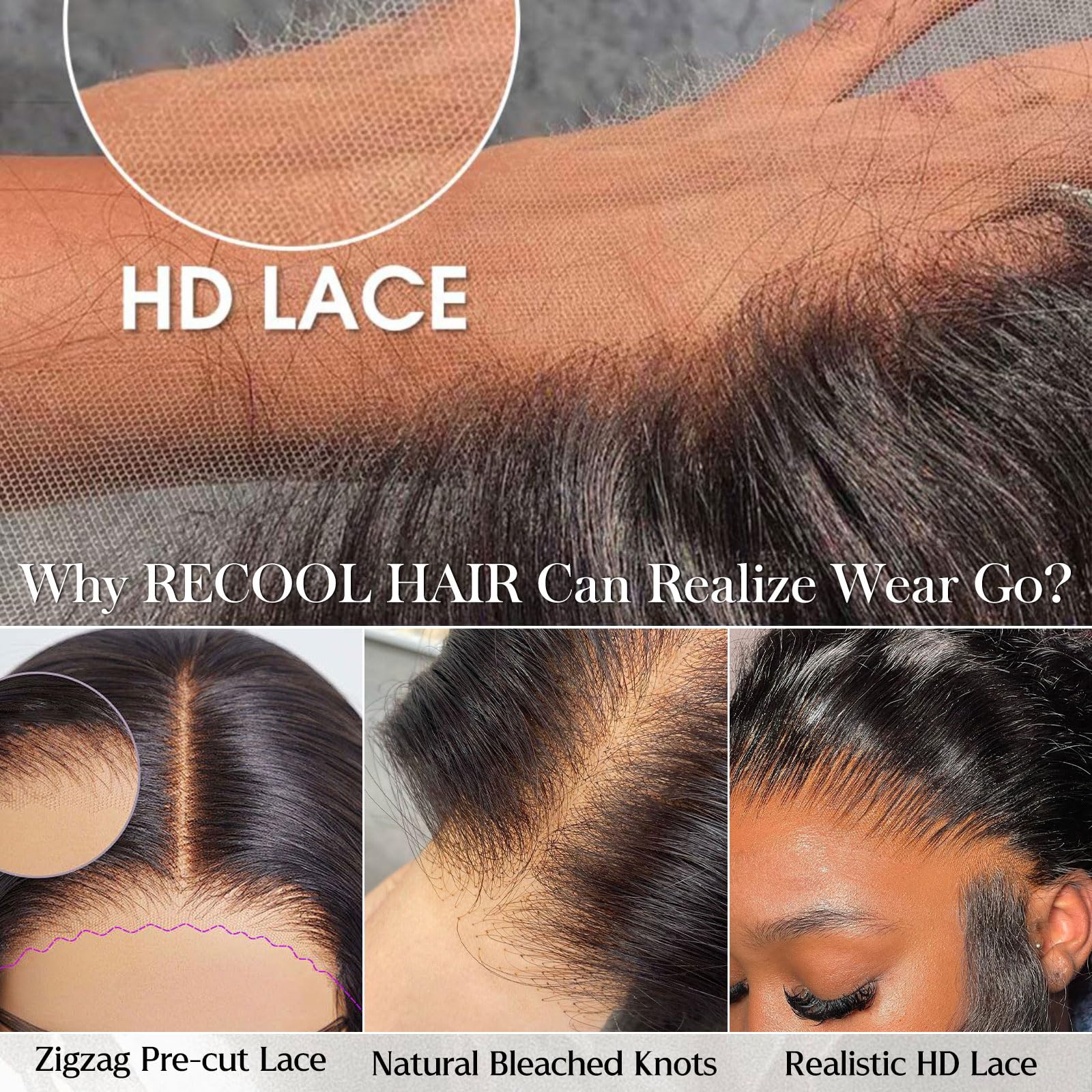 Recool Bob Wig Human Hair 5X6 Lace Front Straight Short Wigs For Women Glueless Brazilian Virgin Human Hair Bleached Knots Wear